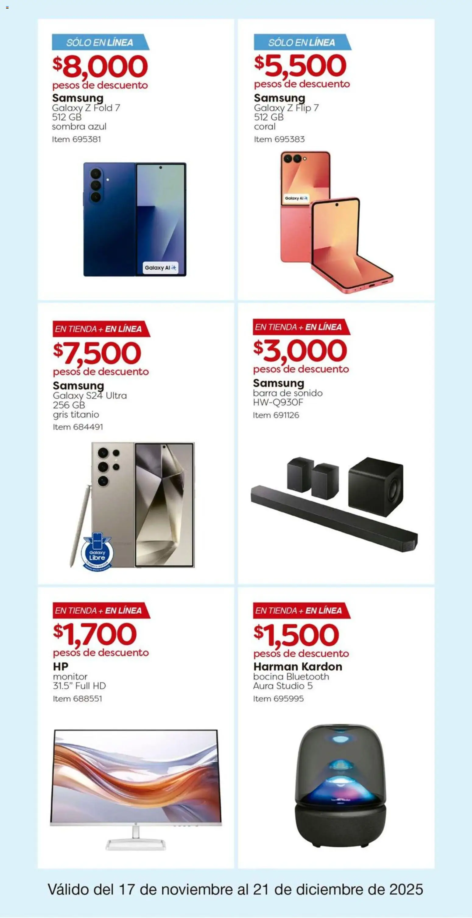 Nuevas ofertas de Costco válidas en toda la República Mexicana desde el 17.11.2025. ¡Encuentra las mejores ofertas en Costco catálogo! | Página: 8 | Productos: Sombra, Bocina, Barra, Smartphone