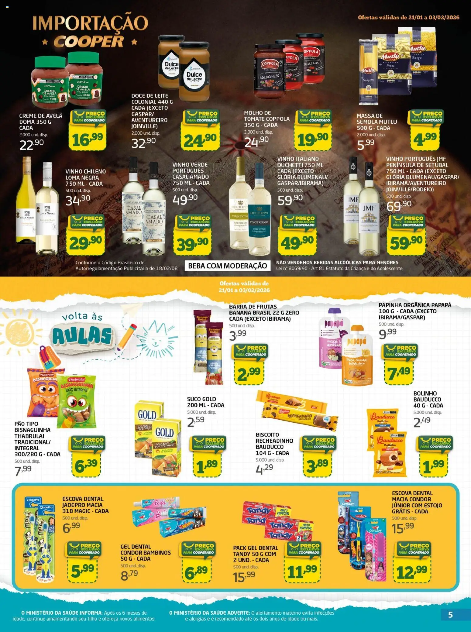 Cooper Folheto - válido de 21.01.2026 | Página: 5 | Produtos: Biscoito, Suco, Papinha, Doce de leite