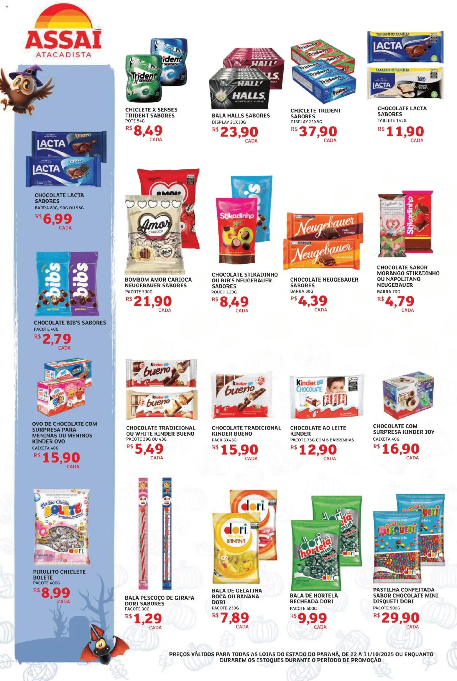 Assaí Atacadista Folheto - válido de 23.10.2025 | Página: 2 | Produtos: Leite, Kinder ovo, Bombom, Bala