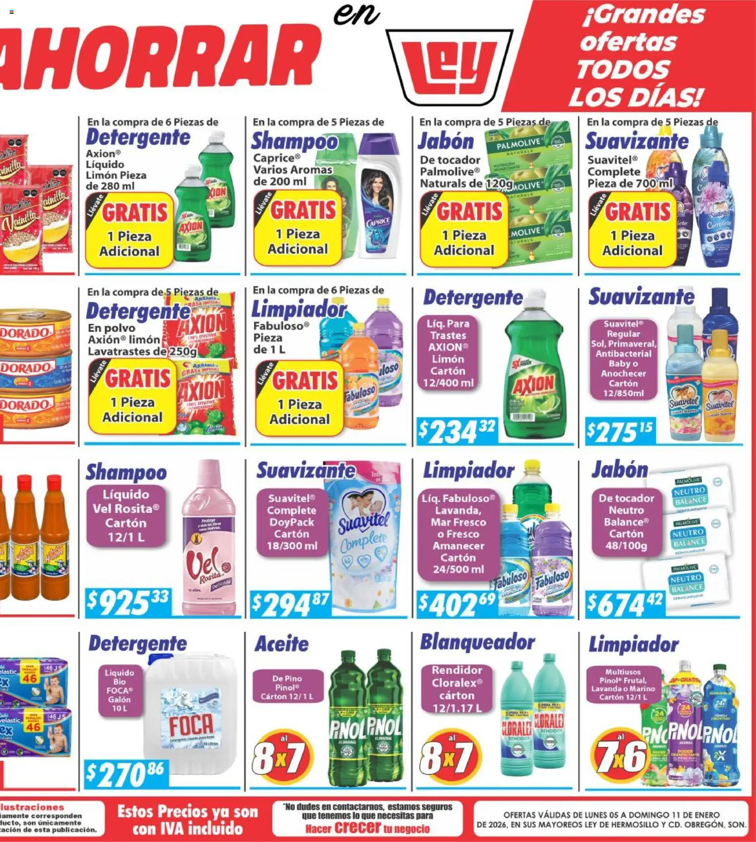 Nuevas ofertas de Casa Ley válidas en toda la República Mexicana desde el 05.01.2026. ¡Encuentra las mejores ofertas en Casa Ley folleto Hermosillo! | Página: 6 | Productos: Jabón líquido, Aceite, Limpiador, Polvo