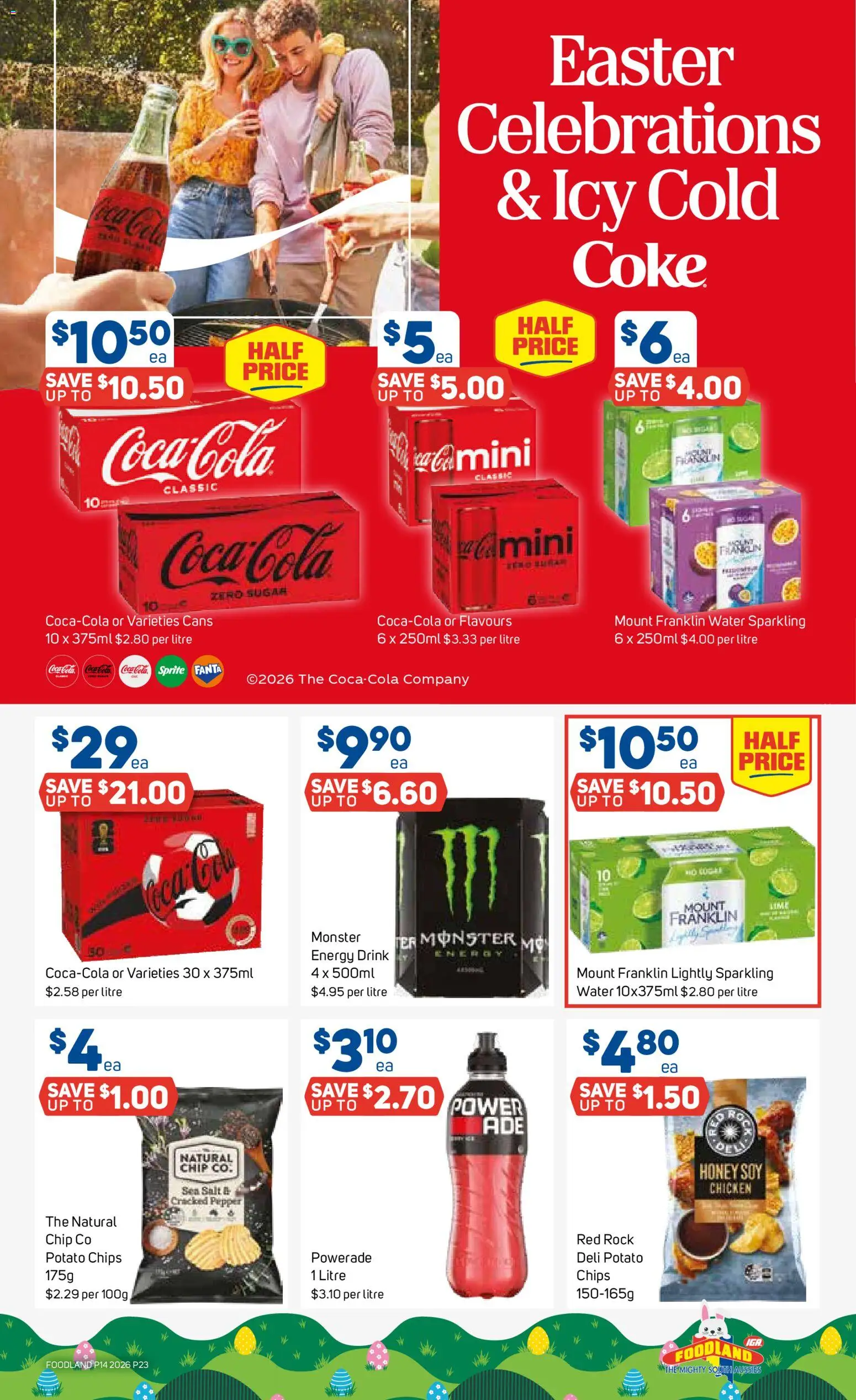 Foodland catalogue - valid from 01.04.2026 | Page: 23 | Products: Chicken, Coca Cola, Chips, Water