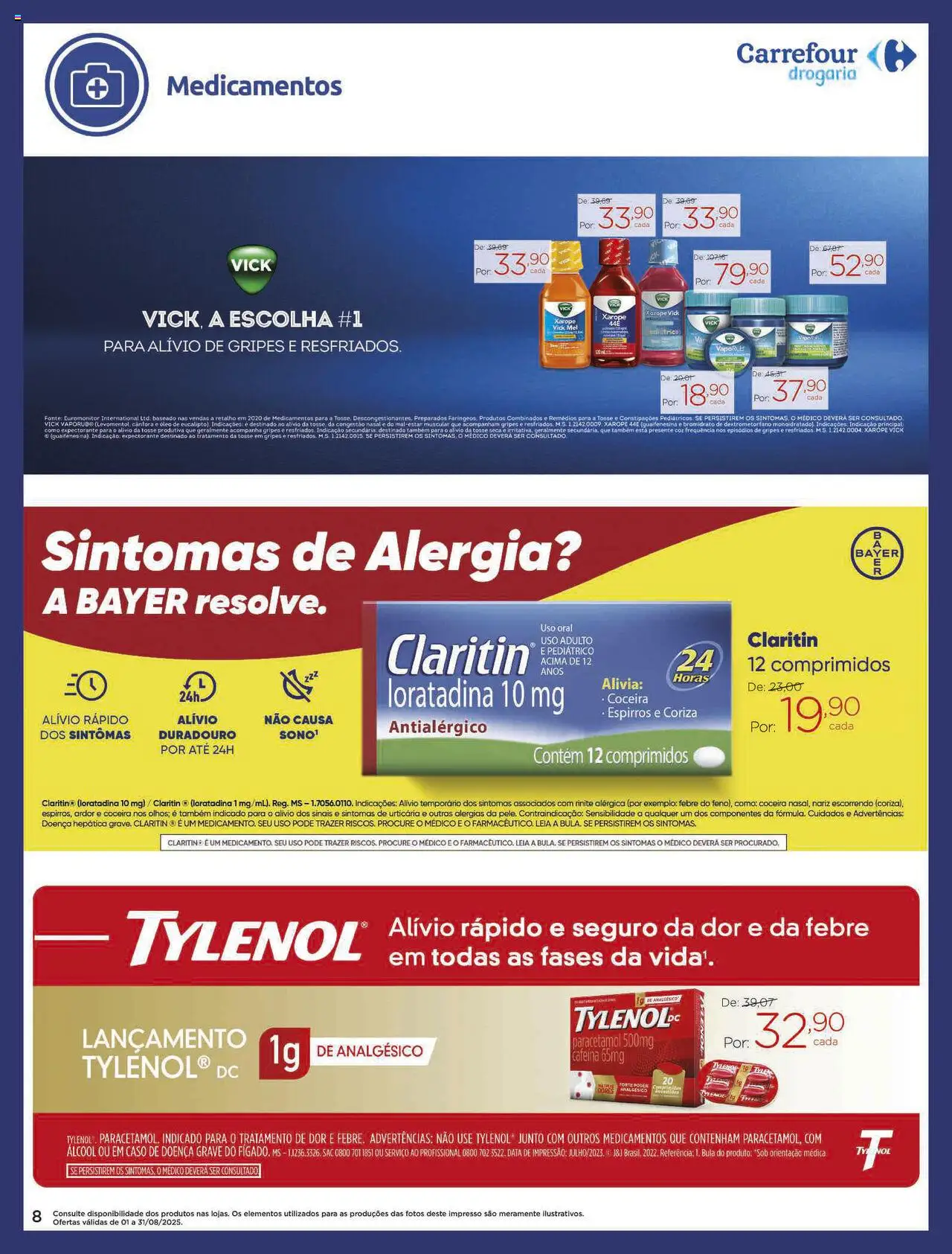 Carrefour Folheto - válido de 01.08.2025 | Página: 8 | Produtos: Óleo, Mel, Xarope, Remédios