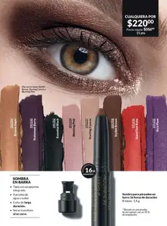 Vista previa de SOMBRA EN BARRA, Tapa con sacapuntas integrado. A prueba de agua y sudor. Color de larga duración. No se transfiere ni se corre., nuevo folleto de la tienda, válido en México a partir del 13.03.2026 | Página: 49