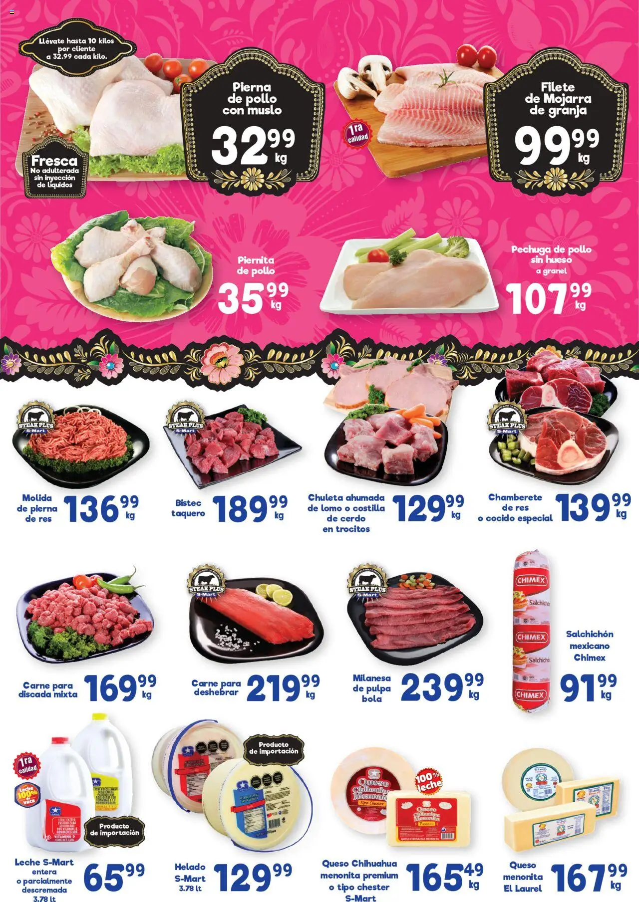 Nuevas ofertas de S-Mart válidas en toda la República Mexicana desde el 09.09.2025. ¡Encuentra las mejores ofertas en S-Mart - Folleto! | Página: 4 | Productos: Milanesa, Leche, Res, Helado
