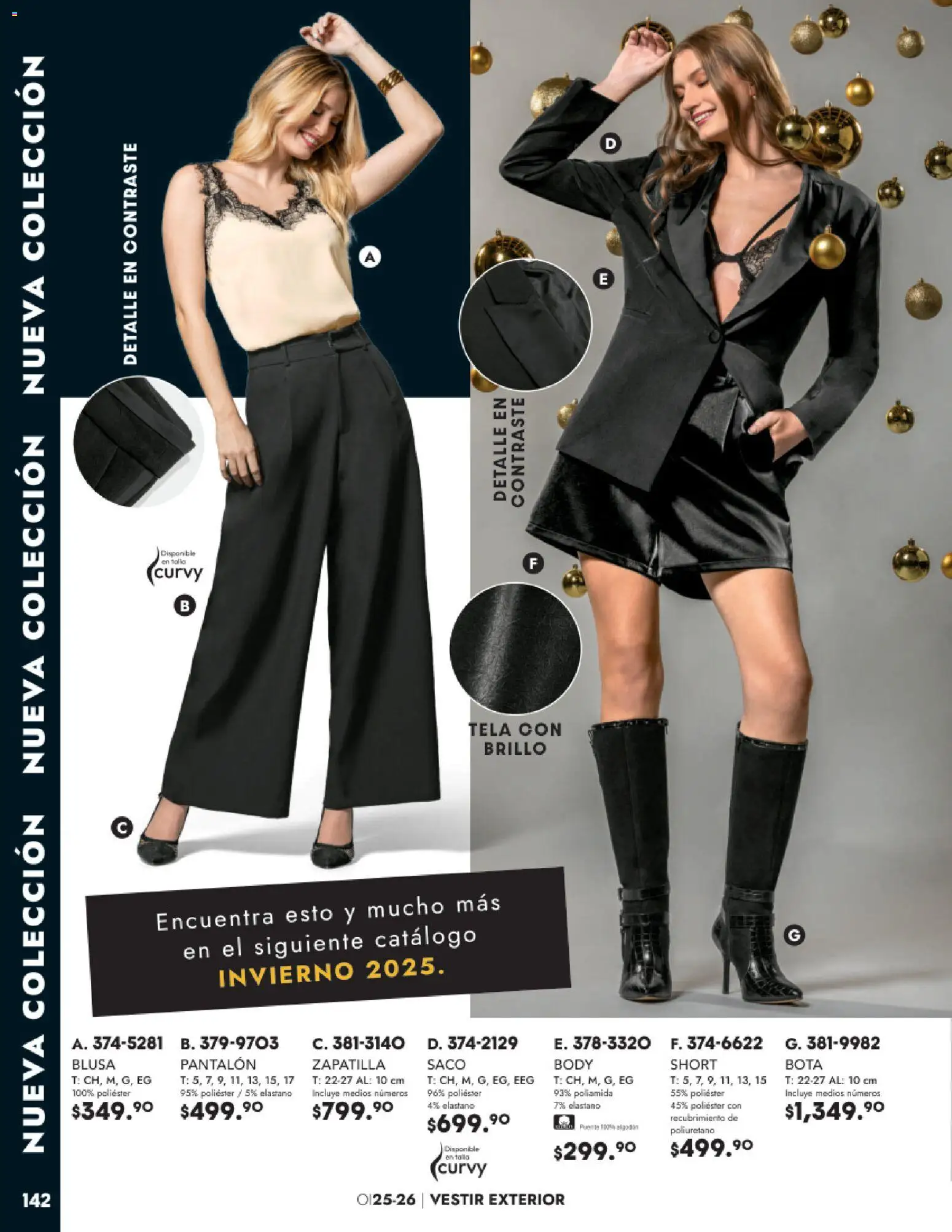 Nuevas ofertas de Andrea válidas en toda la República Mexicana desde el 26.11.2025. ¡Encuentra las mejores ofertas en Andrea catálogo Vestir! | Página: 142 | Productos: Blusa, Brillo, Body, Short