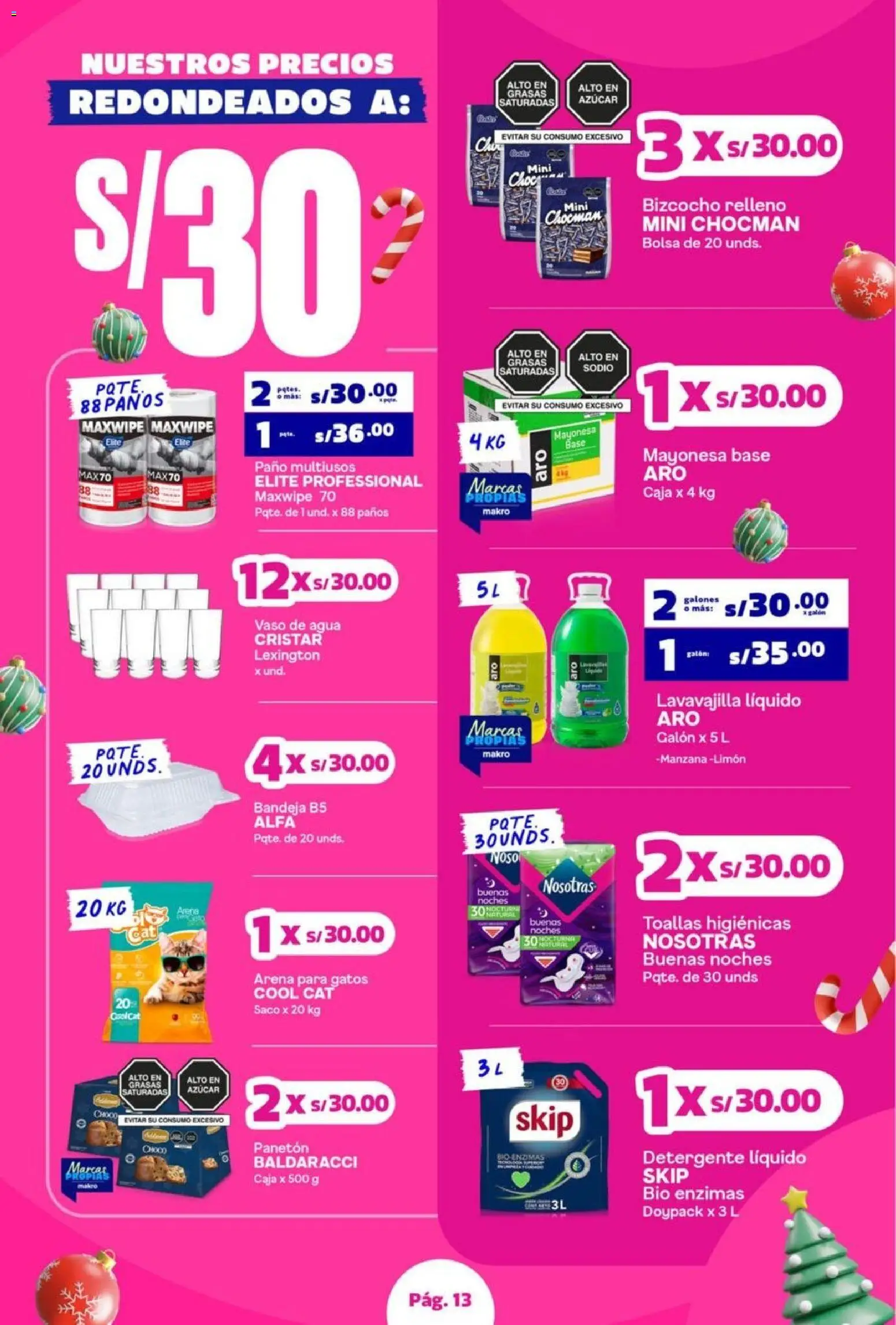 Catálogo Makro válido desde 06.11.2025 | Página: 13 | Productos: Detergente, Caja, Saco, Bolsa
