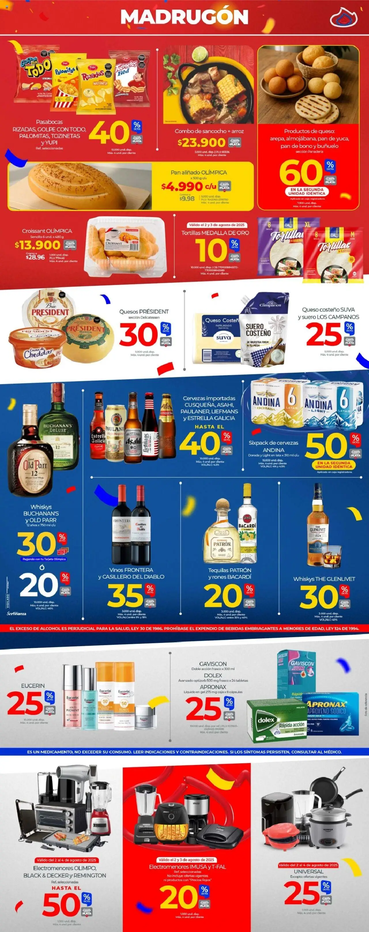Olímpica revista - valida desde el 02.08.2025 | Página: 4 | Productos: Arroz, Panadería, Caja, Queso