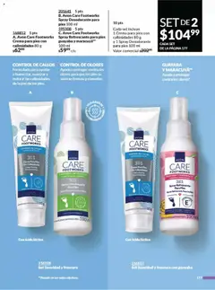 Nuevas ofertas de AVON válidas en toda la República Mexicana desde el 09.08.2025. ¡Encuentra las mejores ofertas en Avon Care Footworks Spray Desodorante para pies 100 ml, Spray Desodorante para pies 100 ml! | Página: 187 | Productos: Desodorante, Crema