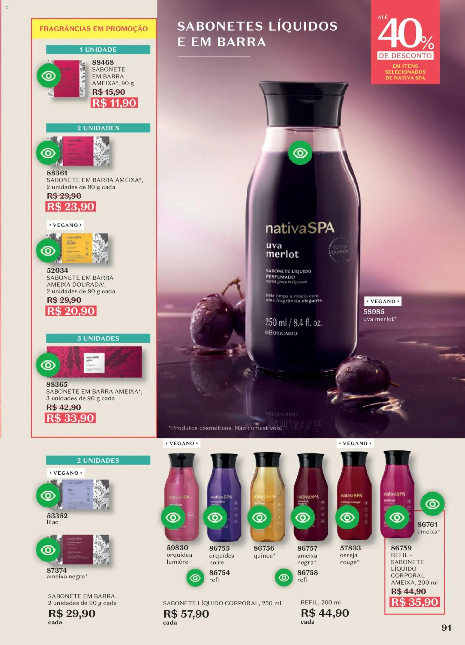 O Boticário Folheto - válido de 19.01.2026 | Página: 100 | Produtos: Cereja, Fragrância, Sabonete, Sabonete líquido