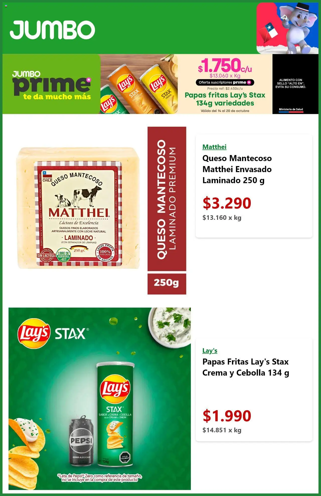 Jumbo ofertas  │ válido desde el 14.10.2025 | Página: 4 | Productos: Queso, Té, Azucar, Crema