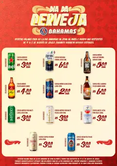 Bahamas Supermercados - Ofertas Dia da Cerveja - Pré-Visualização do folheto da loja Bahamas Supermercados, válido de 01.08.2025
