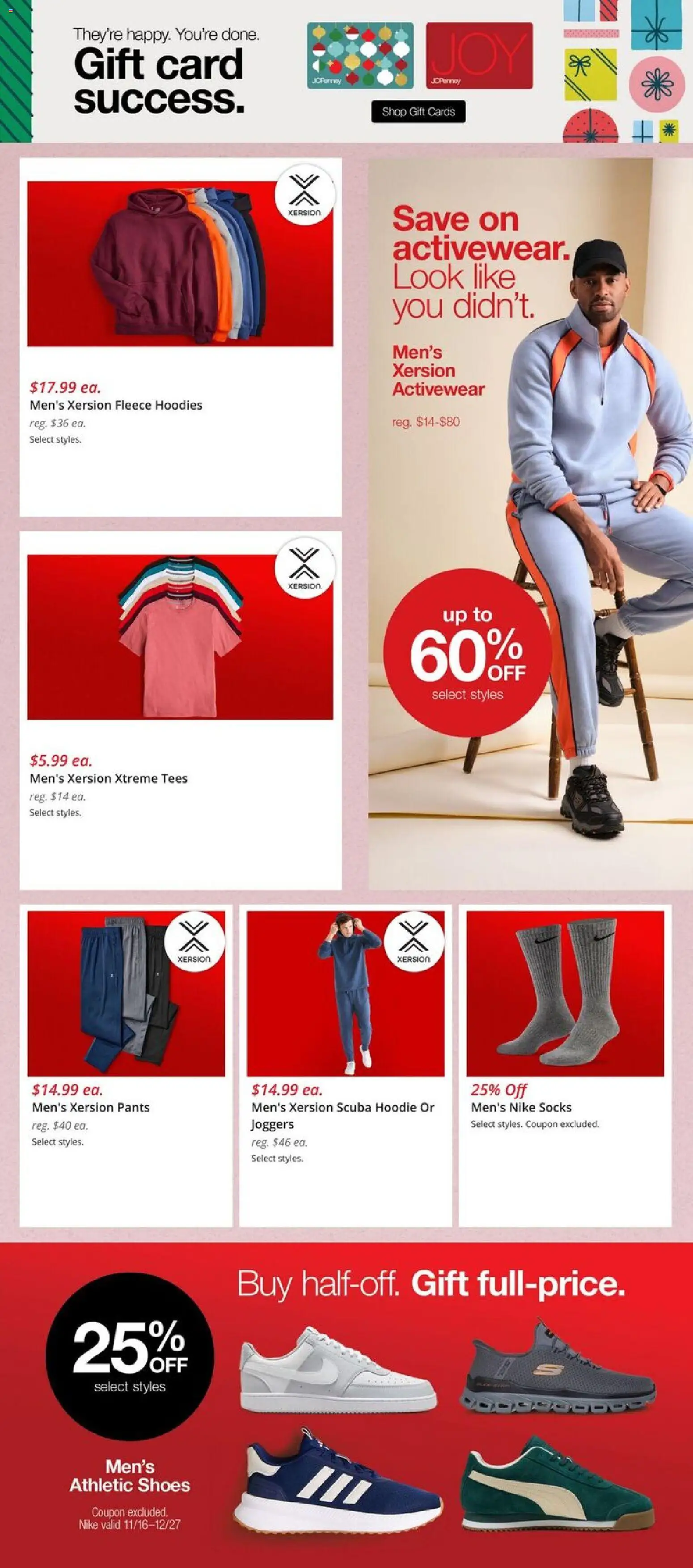 JCPenney Black Friday Men´s Deals - valid from 21.11.2025 | Page: 5 | Products: Hoodie, Pants, Socks