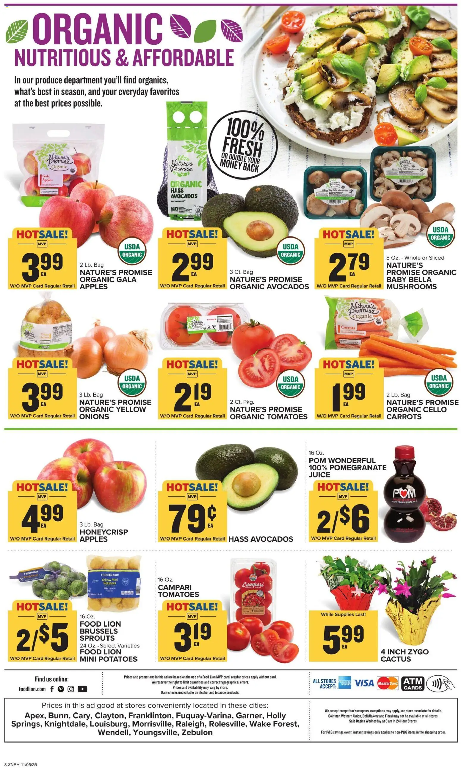 Food Lion Weekly Ad - valid from 05.11.2025 | Page: 14 | Products: Mushrooms, Tomatoes, Potatoes, Bag