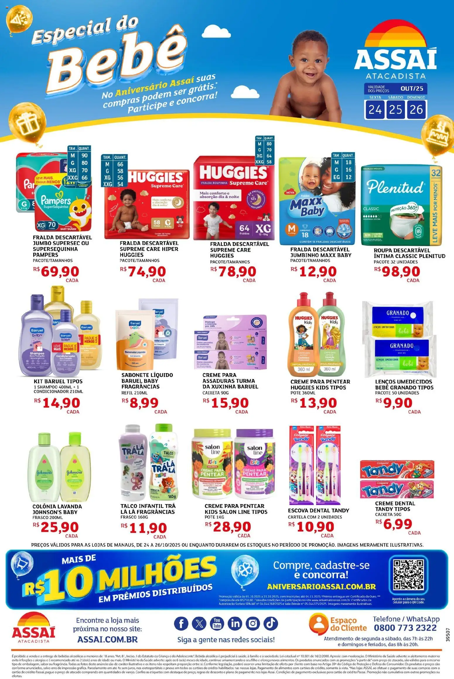 Assaí Atacadista Folheto - válido de 24.10.2025 | Página: 1 | Produtos: Celular, Fralda descartável huggies, Base, Câmera