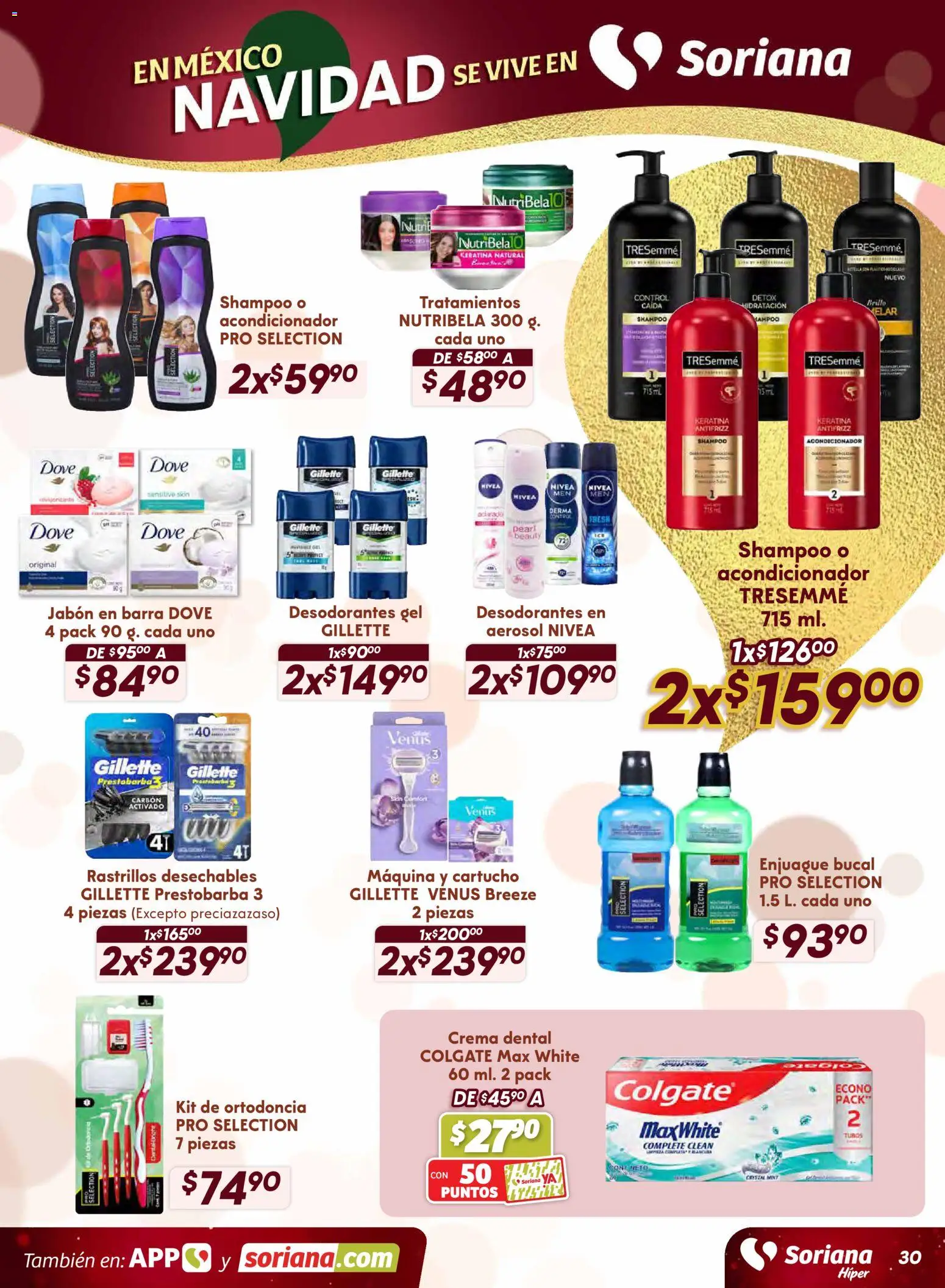 Nuevas ofertas de Soriana válidas en toda la República Mexicana desde el 13.11.2025. ¡Encuentra las mejores ofertas en Soriana - Preciazazaso Híper: Valle de México! | Página: 30 | Productos: Crema, Brillo, Acondicionador, Jabón