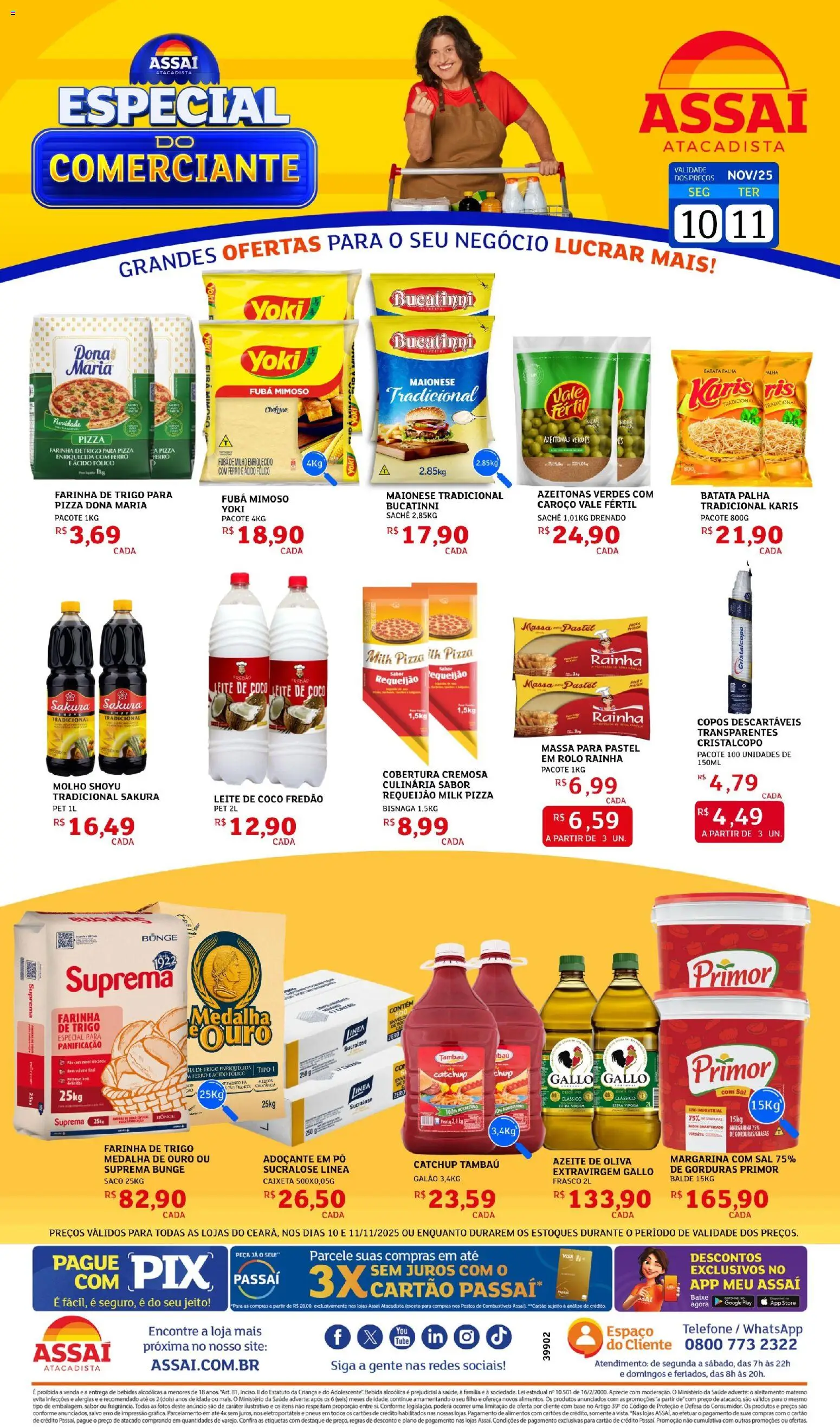 Assaí Atacadista Folheto - válido de 10.11.2025 | Página: 1 | Produtos: Base, Bebida, Maionese, Azeite