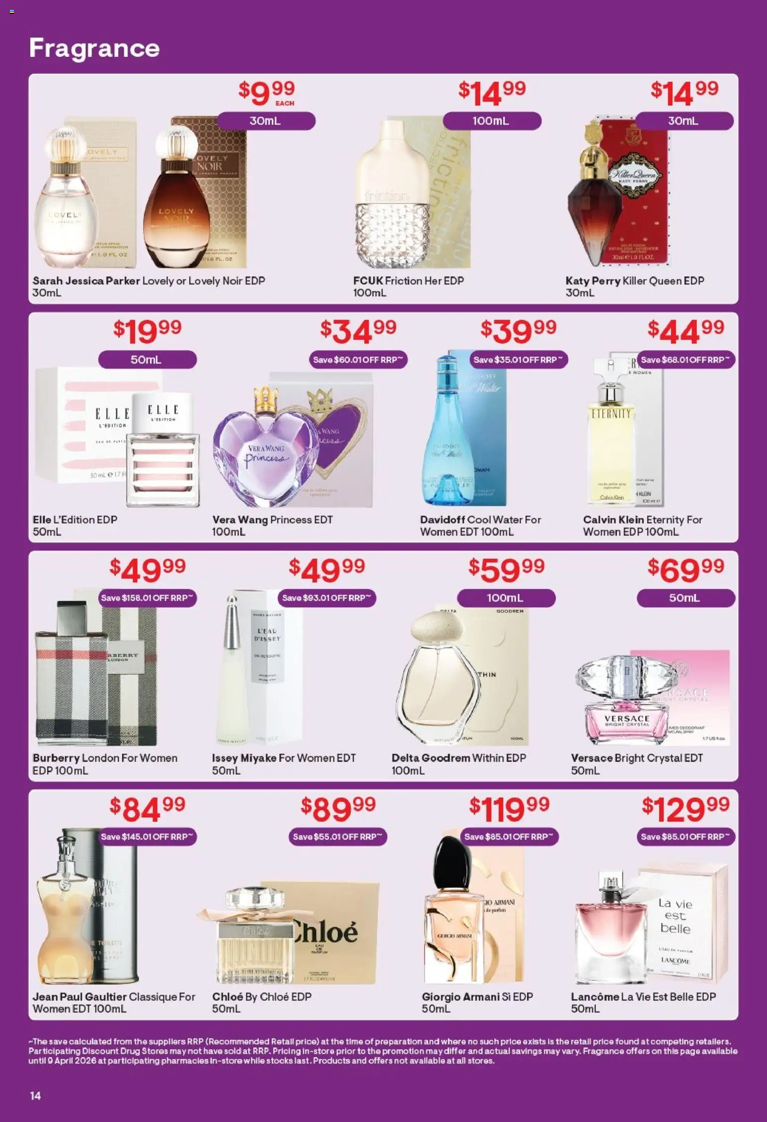 Discount Drug Stores catalogue - valid from 19.03.2026 | Page: 14 | Products: Fragrance, Water