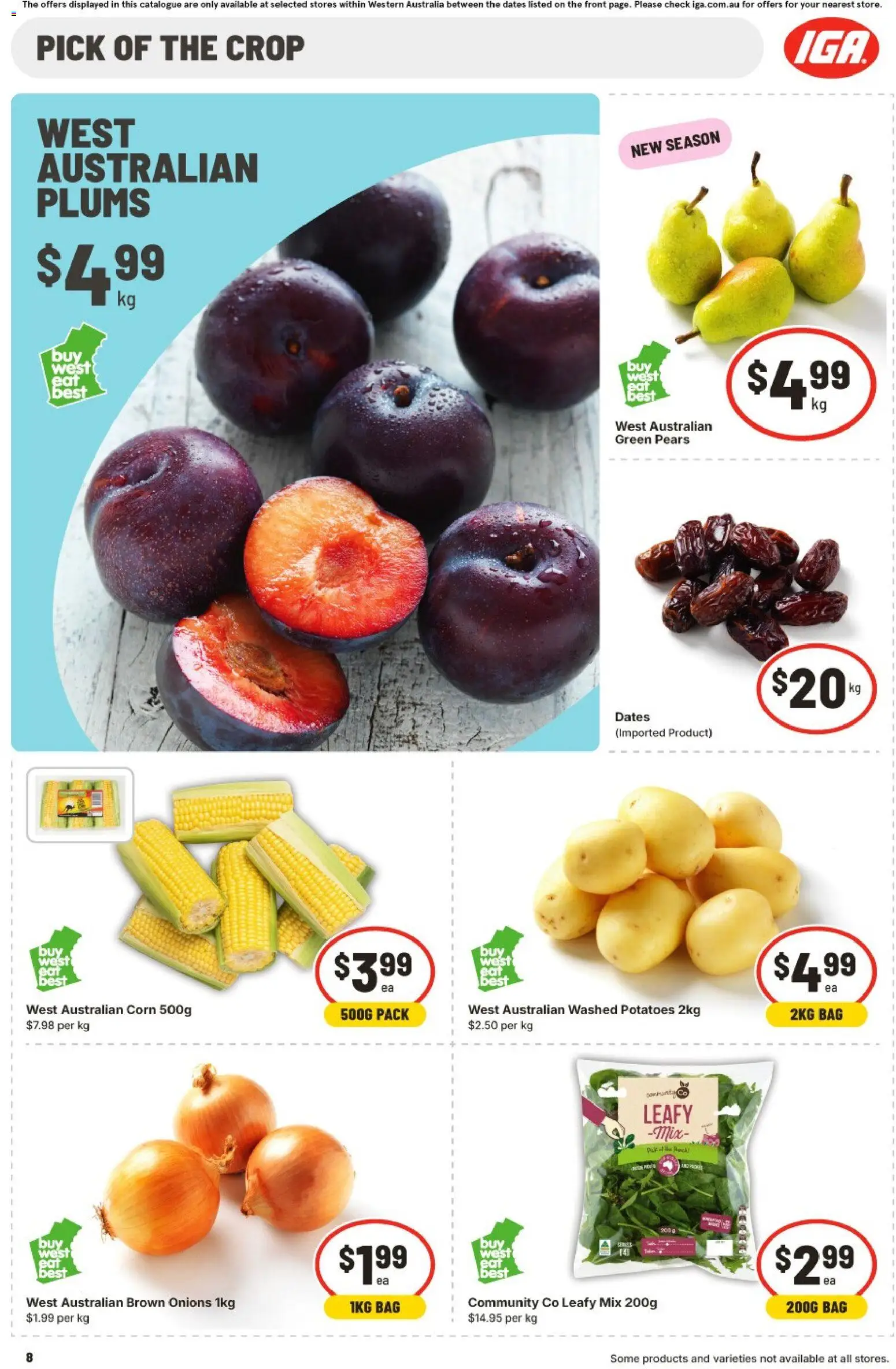 IGA catalogue - valid from 11.03.2026 | Page: 8 | Products: Potatoes, Onions, Plums, Bag