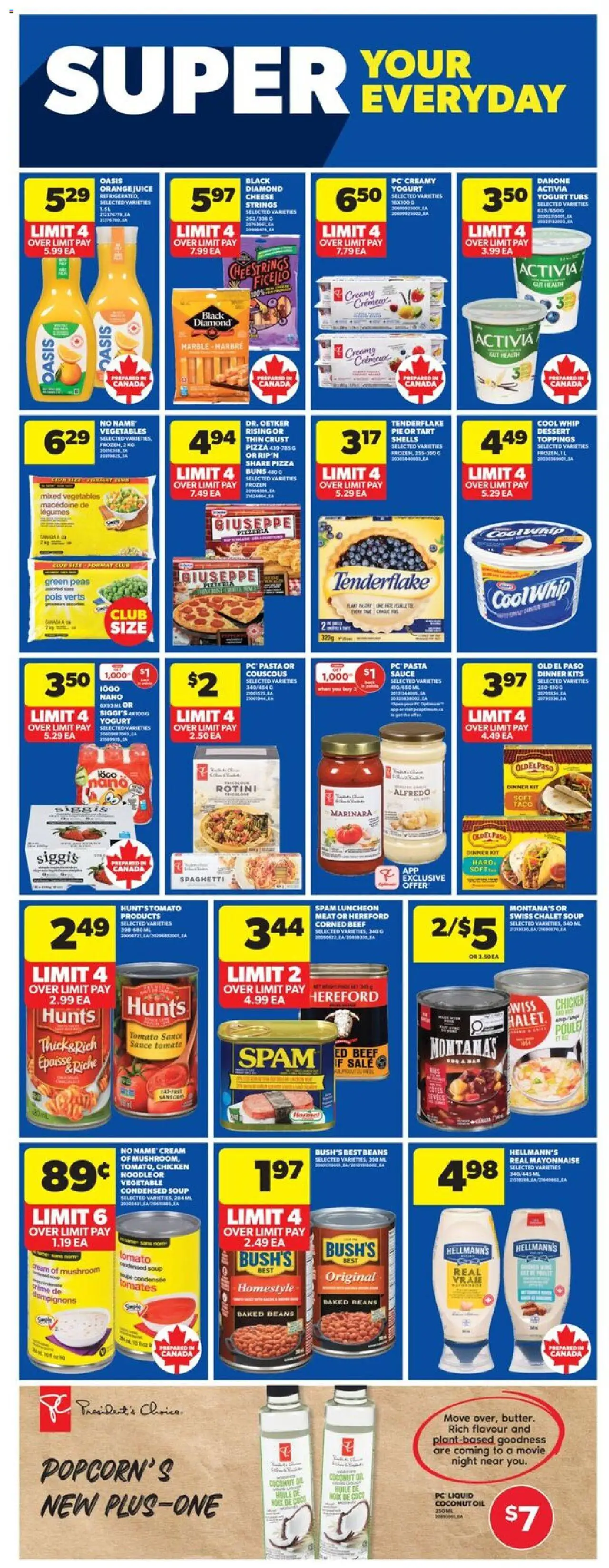 Real Canadian Superstore flyer valid from 02.10.2025 | Page: 18 | Products: Cheese, Yogurt, Pizza, Chicken