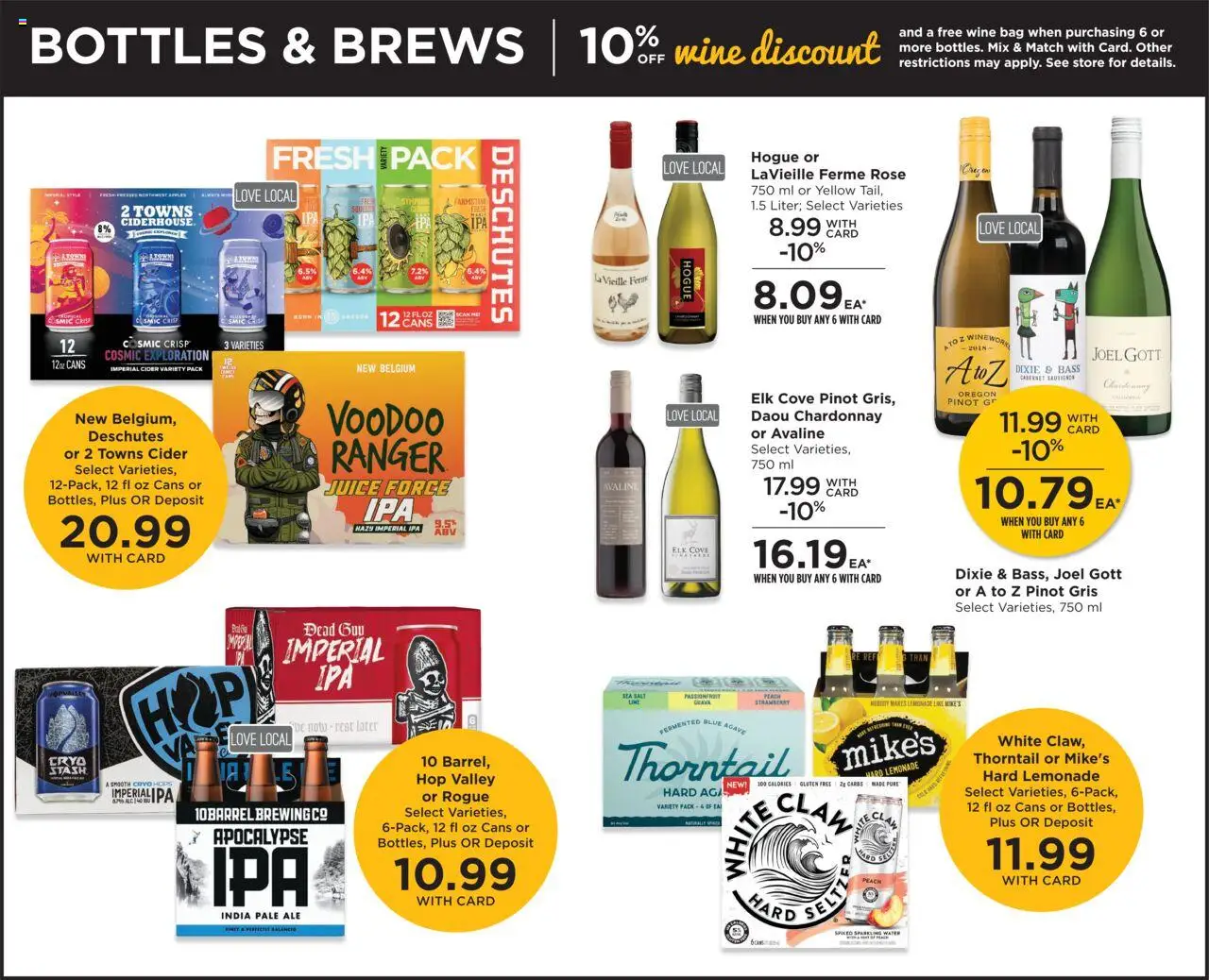 QFC Weekly Ad - OR - valid from 06.08.2025 | Page: 10 | Products: Wine, Salt, Peach, Lime