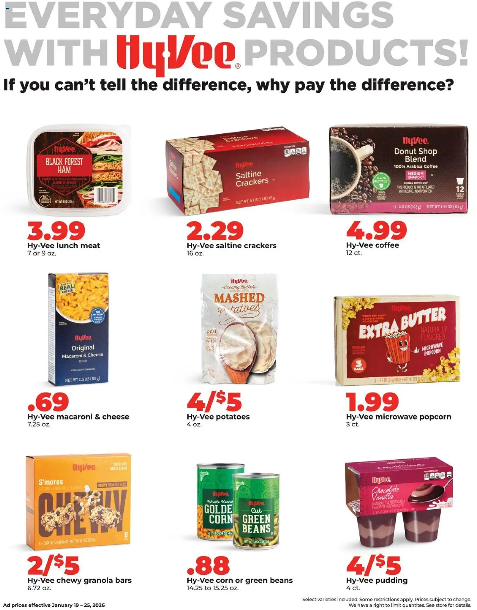 HyVee Weekly Ad - valid from 19.01.2026 | Page: 17 | Products: Corn, Butter, Chocolate, Potatoes