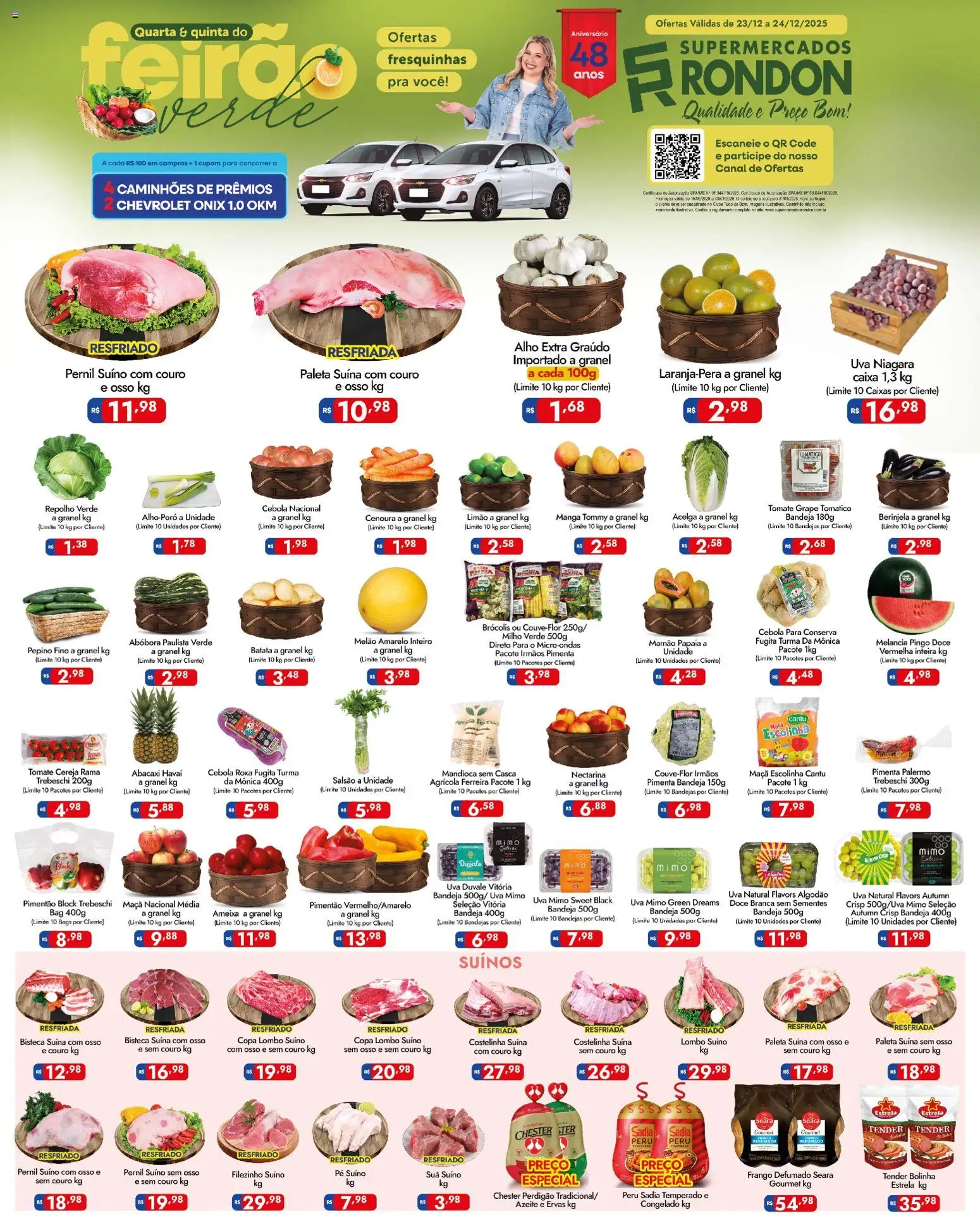 Supermercados Rondon Folheto - válido de 23.12.2025 | Página: 1 | Produtos: Melão, Mandioca, Mamão, Brócolis