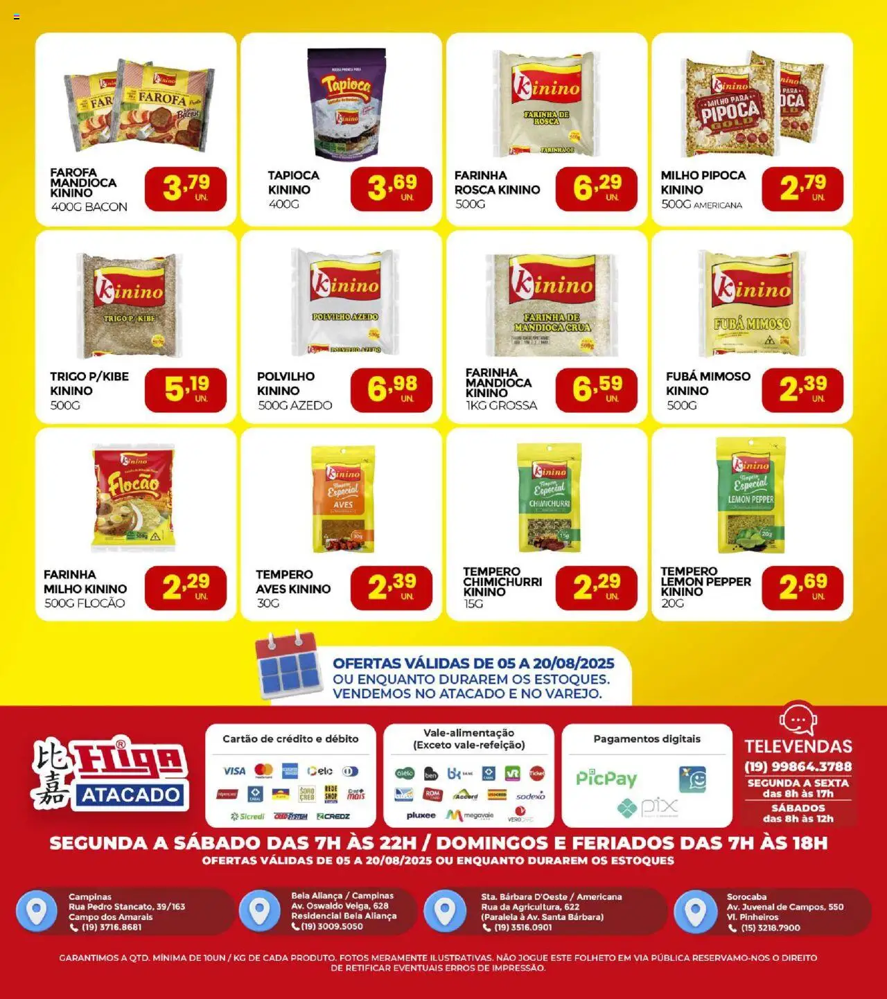 Higa Atacado Folheto - válido de 05.08.2025 | Página: 2 | Produtos: Fubá, Polvilho, Aliança, Pipoca