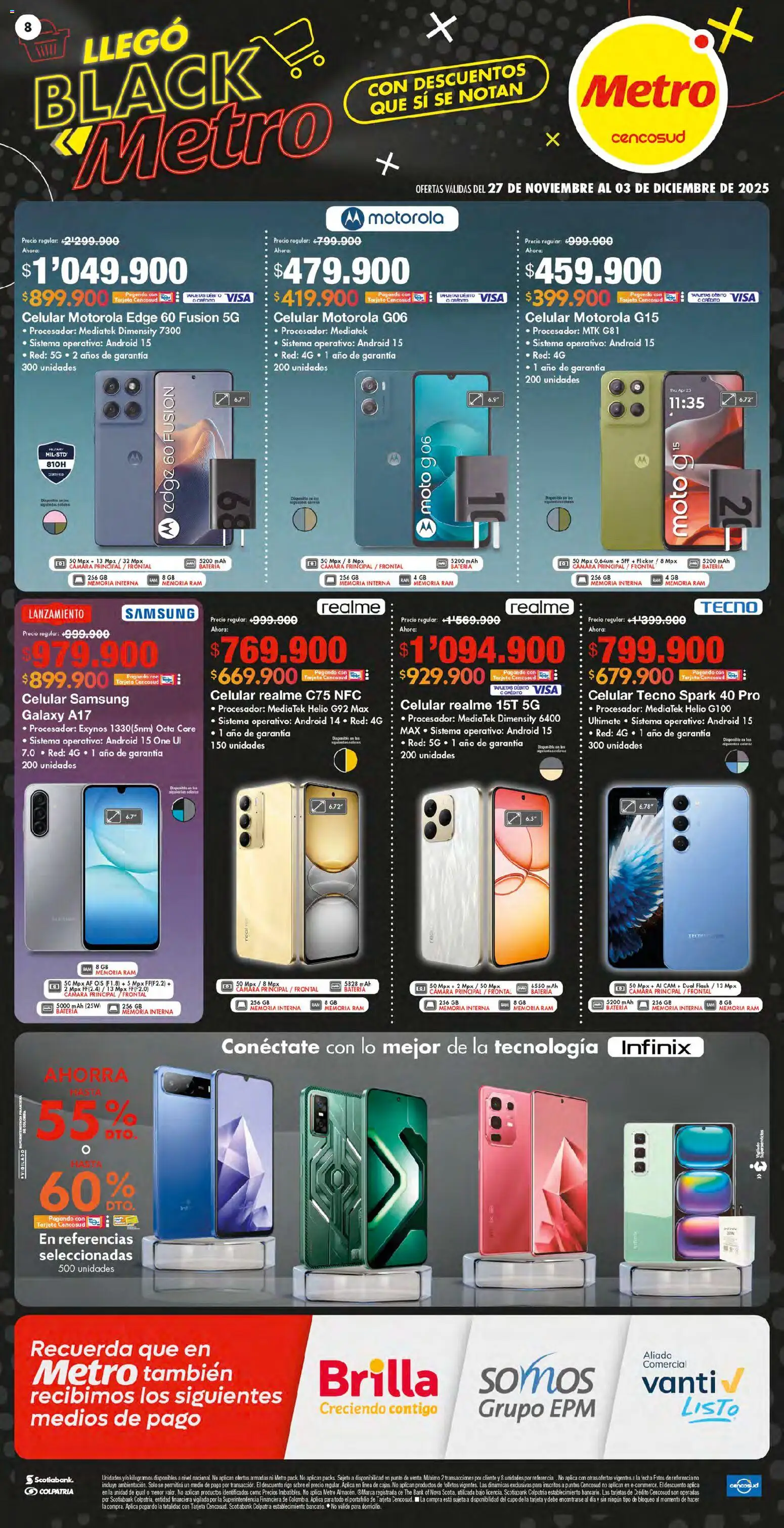 Metro revista - valida desde el 27.11.2025 | Página: 8 | Productos: Cámara, Sobre, Batería