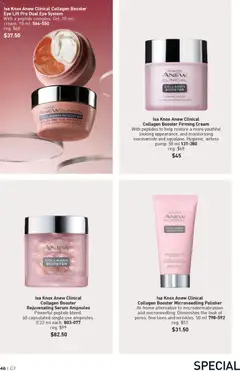 Preview of Isa Knox Anew Clinical Collagen Booster Firming Cream, With peptides to help restore a more youthful looking appearance, and moisturizing niacinamide and squalane. Hygienic, airless pump. 50 ml from shop Avon valid from 26.03.2026 | Page: 46 | Products: Cream