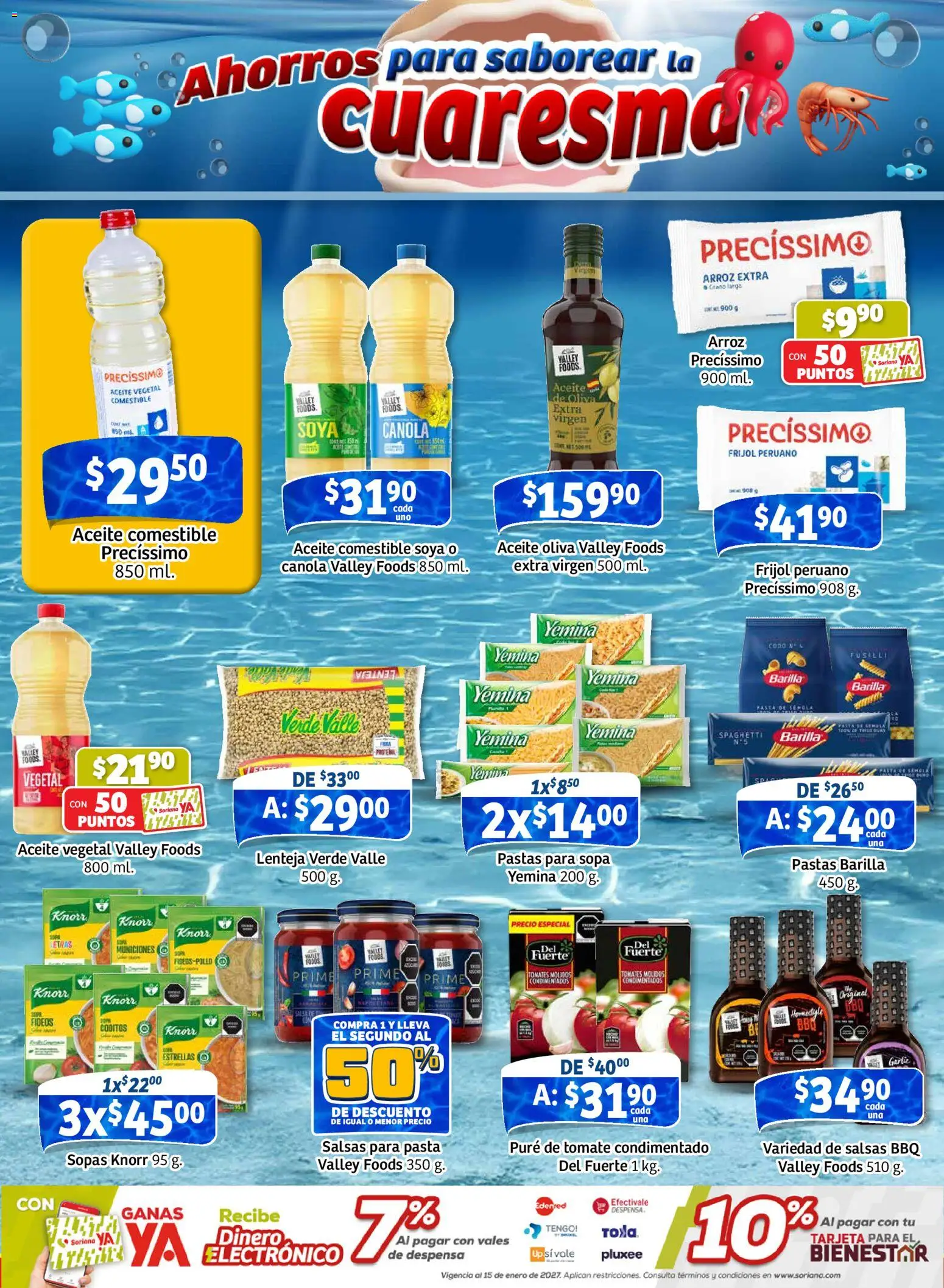 Nuevas ofertas de Soriana válidas en toda la República Mexicana desde el 12.02.2026. ¡Encuentra las mejores ofertas en Soriana - Pesito Valedor Mercado: Chih, Coah, Dur, NL, SLP, Tamps, Zac! | Página: 9 | Productos: Tomate, Aceite, Arroz, Fideos