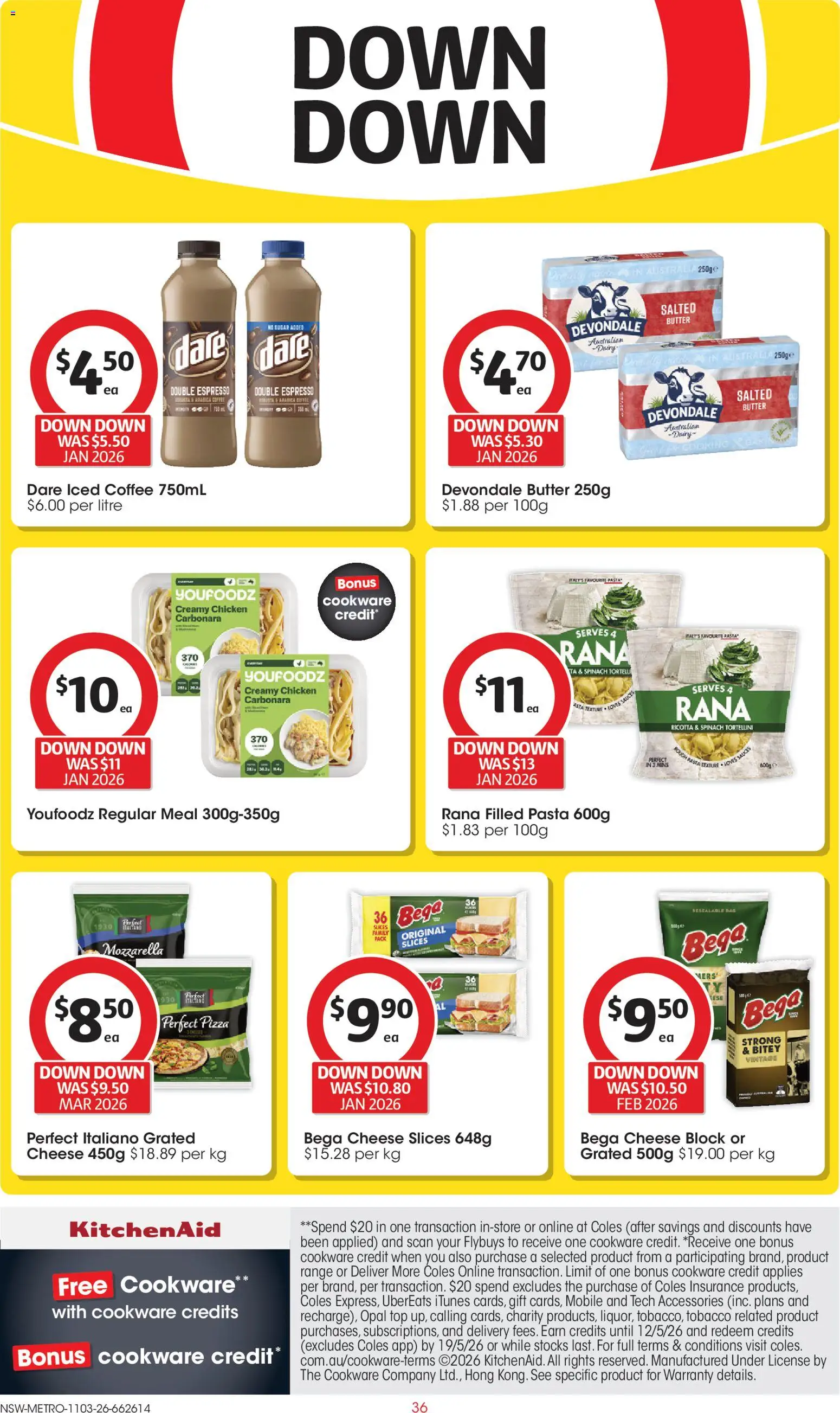 Coles catalogue - valid from 11.03.2026 | Page: 36 | Products: Butter, Pizza, Pasta, Sauce