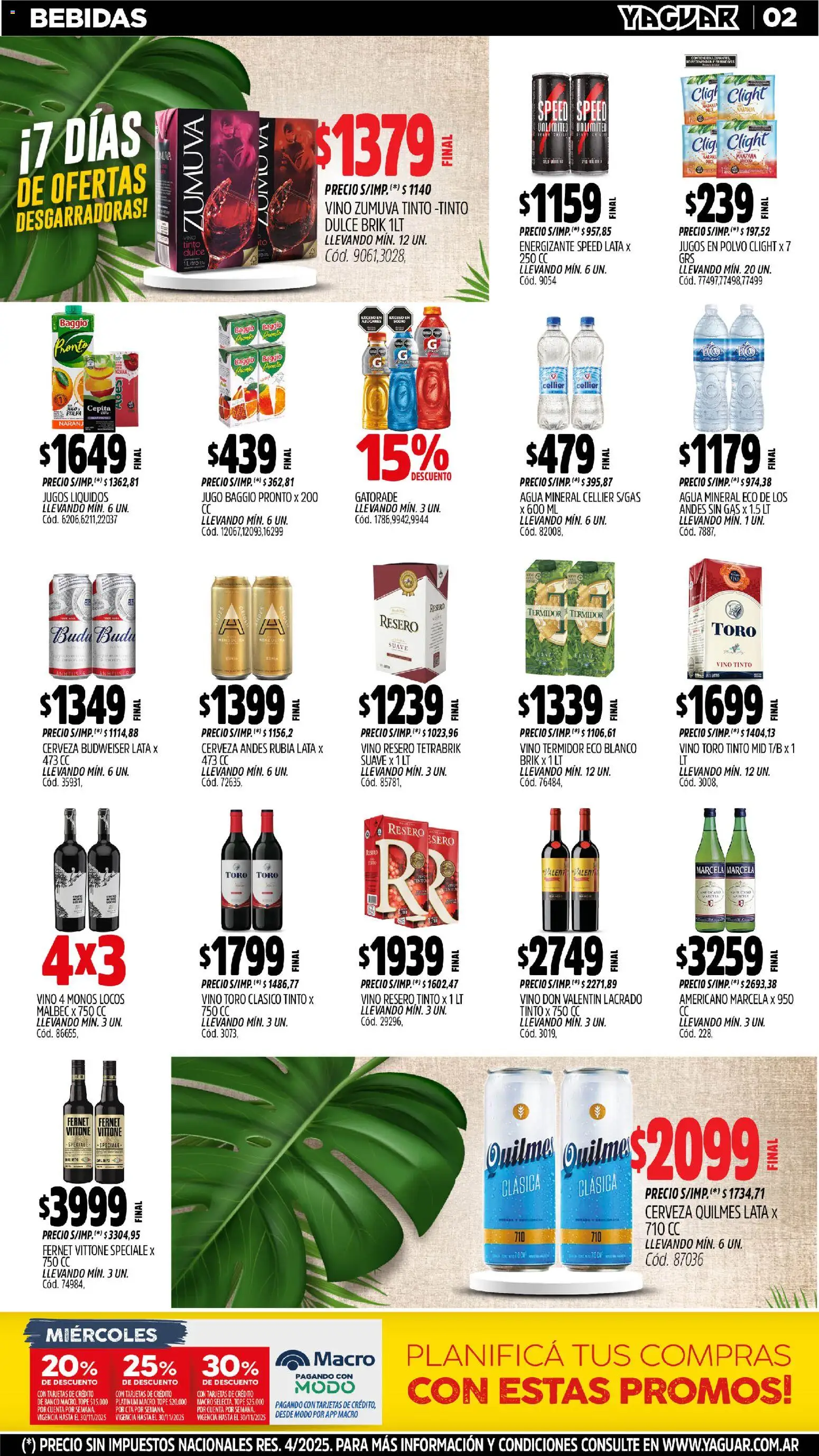Yaguar - Córdoba │ válido desde el 10.11.2025 | Página: 2 | Productos: Polvo, Agua, Jugo, Vino