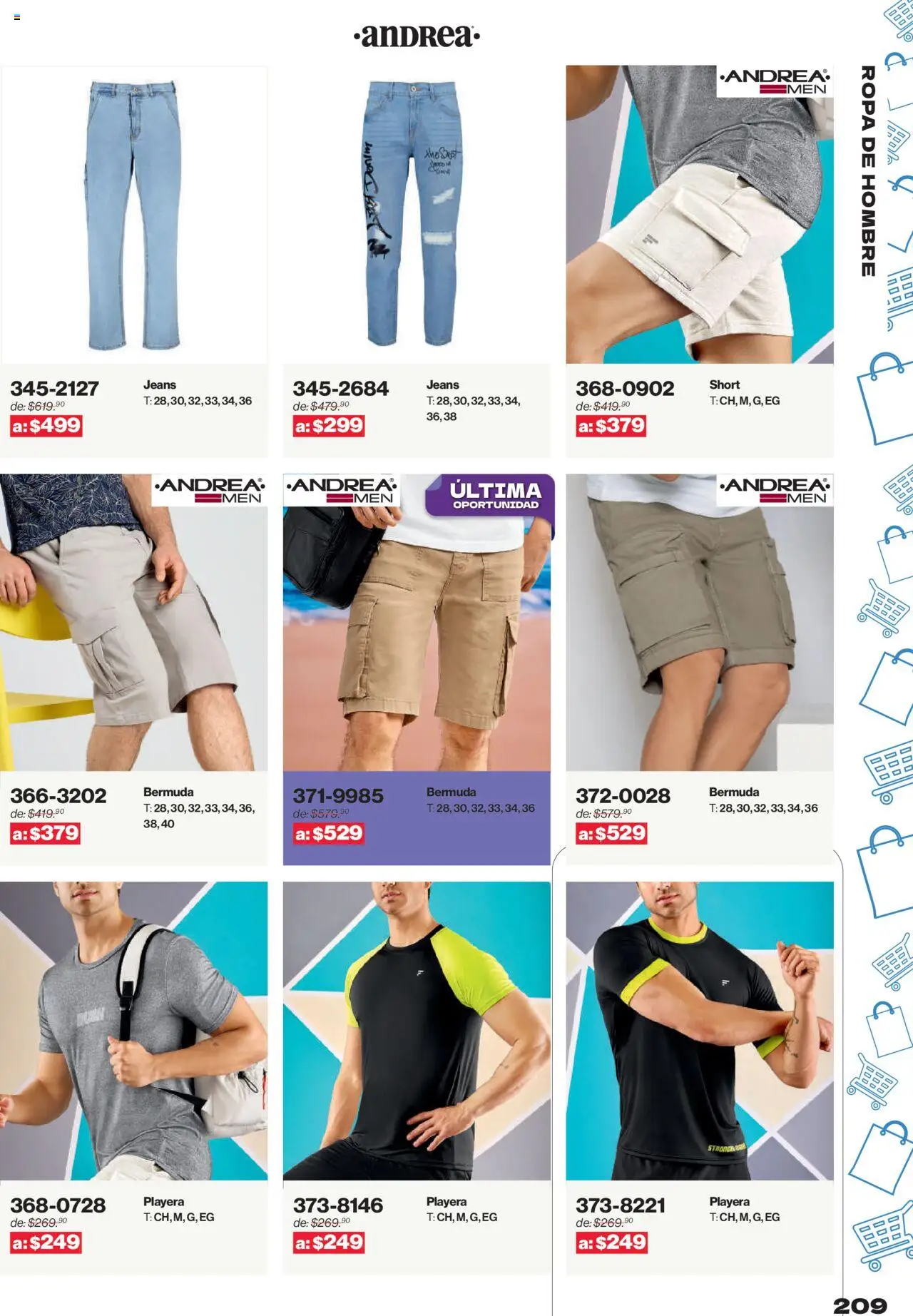 Nuevas ofertas de Andrea válidas en toda la República Mexicana desde el 10.08.2025. ¡Encuentra las mejores ofertas en Andrea - Catálogo Outlet! | Página: 209 | Productos: Ropa, Playera, Short, Bermuda