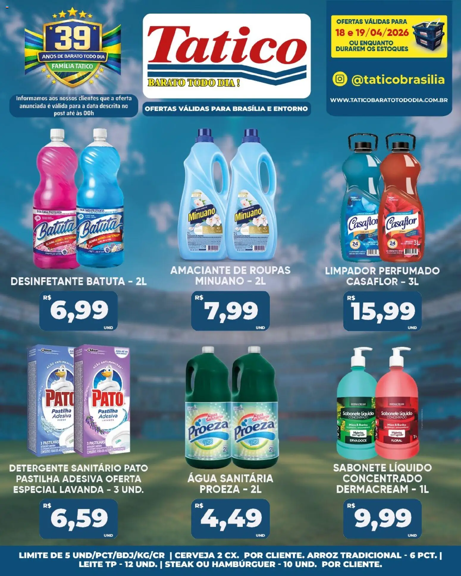 Tatico Folheto - válido de 18.04.2026 | Página: 19 | Produtos: Detergente, Roupas, Batata, Desinfetante