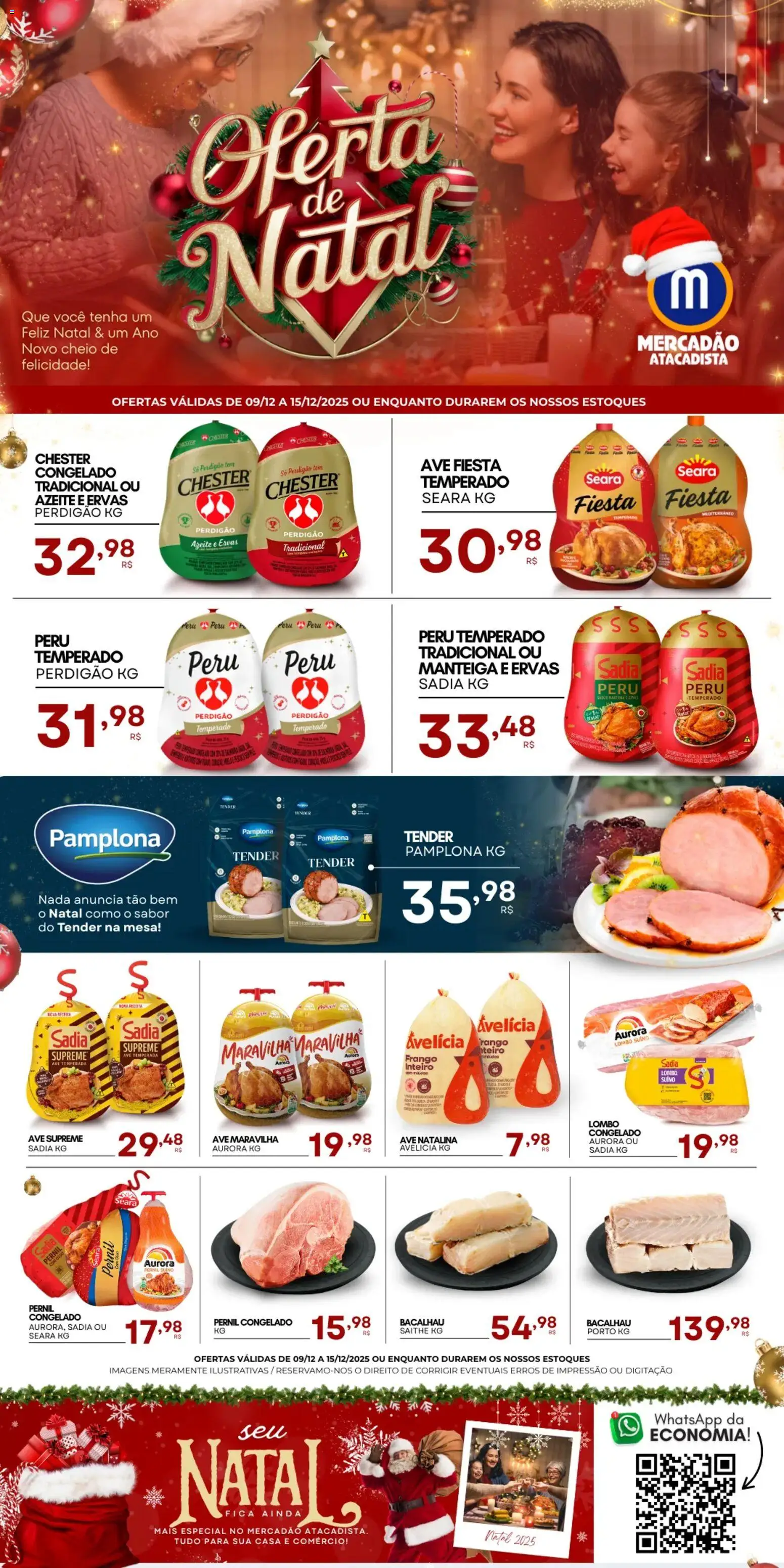 Mercadão Atacadista Folheto - válido de 09.12.2025 | Página: 1 | Produtos: Tender, Bacalhau, Lombo, Frango