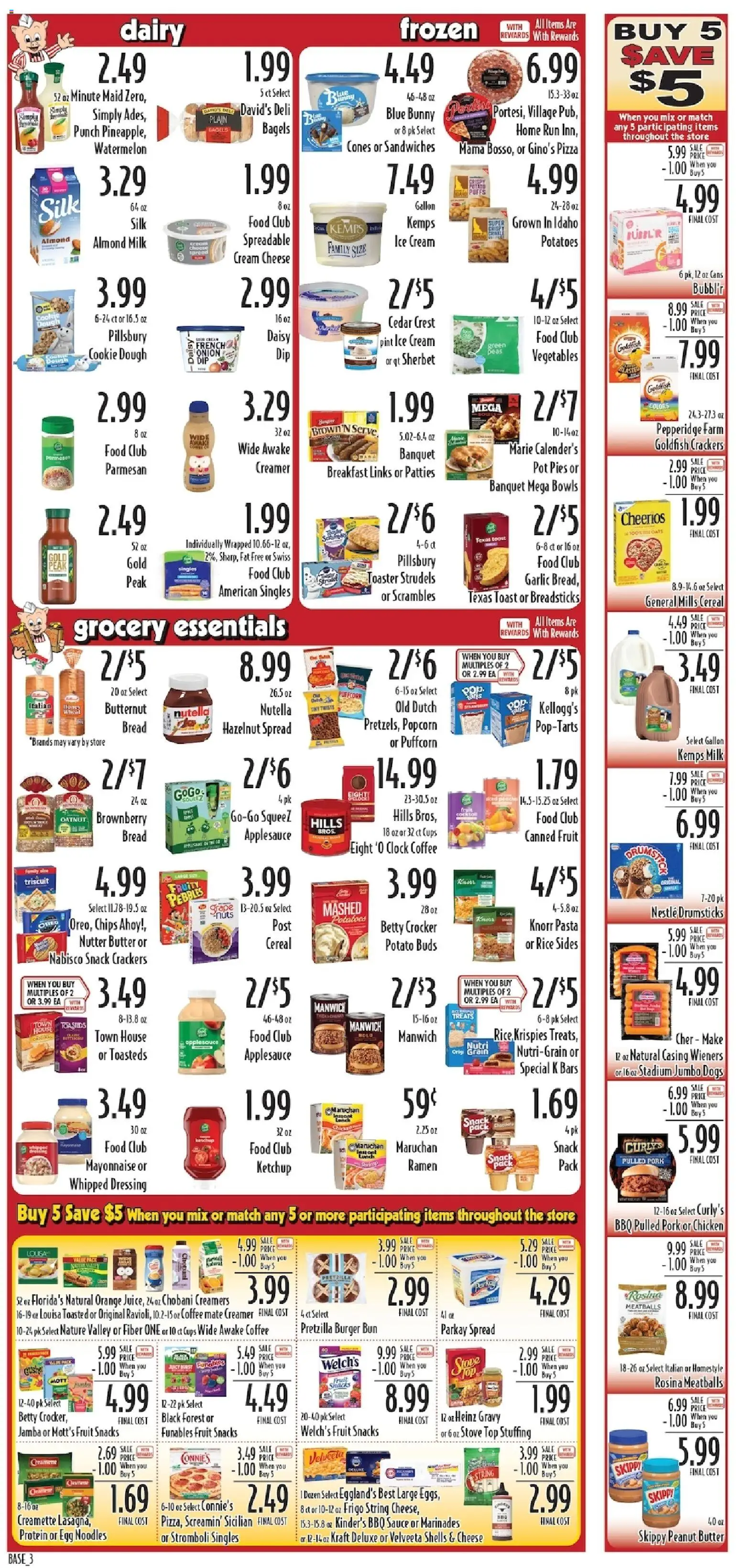 Piggly Wiggly Weekly Ad - valid from 15.04.2026 | Page: 3 | Products: Cheese, Noodles, Nuts, Vegetables
