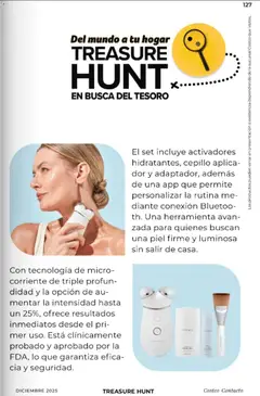 Vista previa de El set incluye activadores hidratantes, cepillo aplicador y adaptador, El set incluye activadores hidratantes, cepillo aplicador y adaptador, además de una app que permite personalizar la rutina mediante conexión Bluetooth. Una herramienta avanzada para quienes buscan una piel firme y luminosa sin salir de casa., nuevo folleto de la tienda, válido en México a partir del 01.12.2025 | Página: 127 | Productos: Cepillo, Adaptador