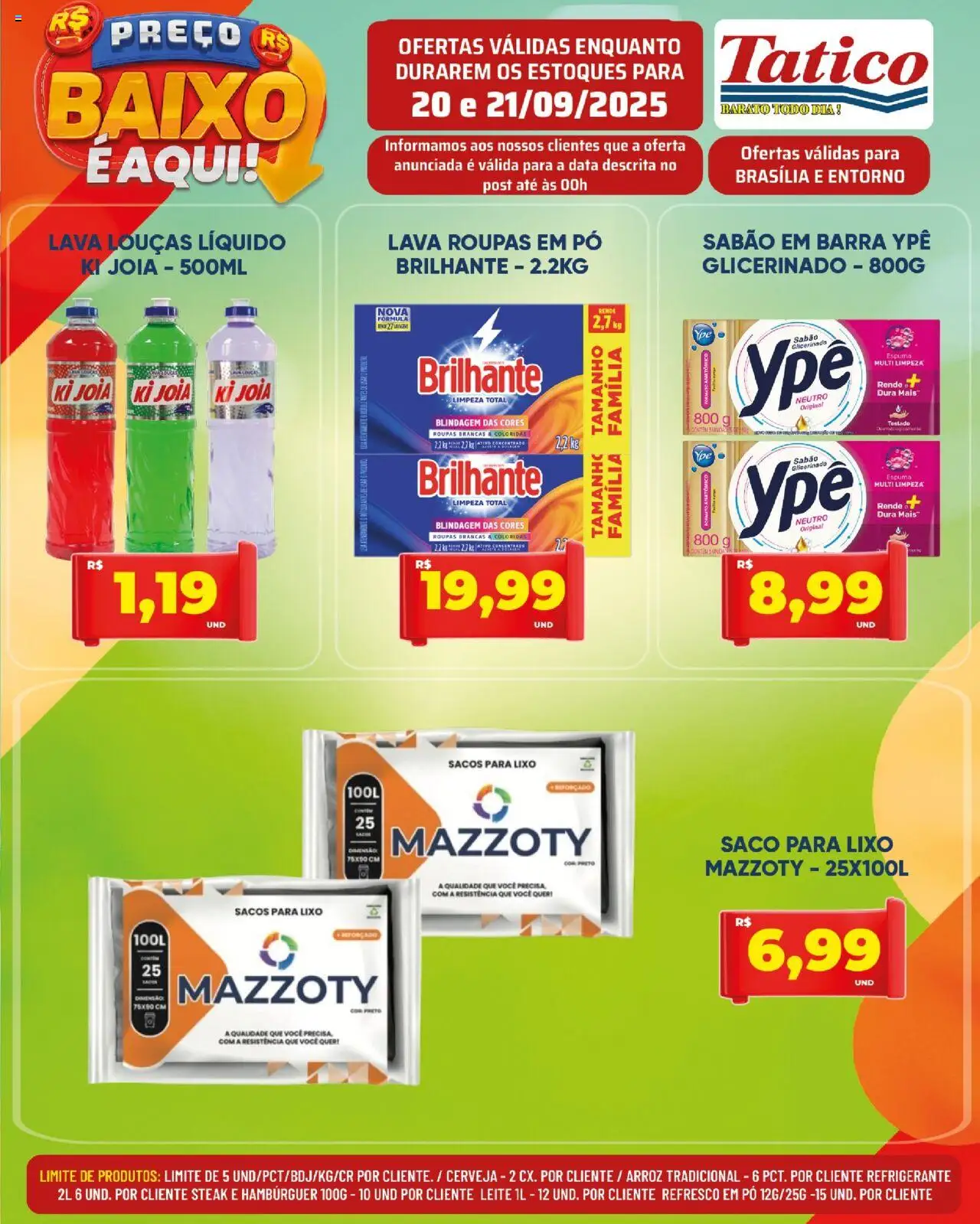 Tatico Folheto - válido de 20.09.2025 | Página: 13 | Produtos: Saco para lixo, Refresco, Sabão, Baixo