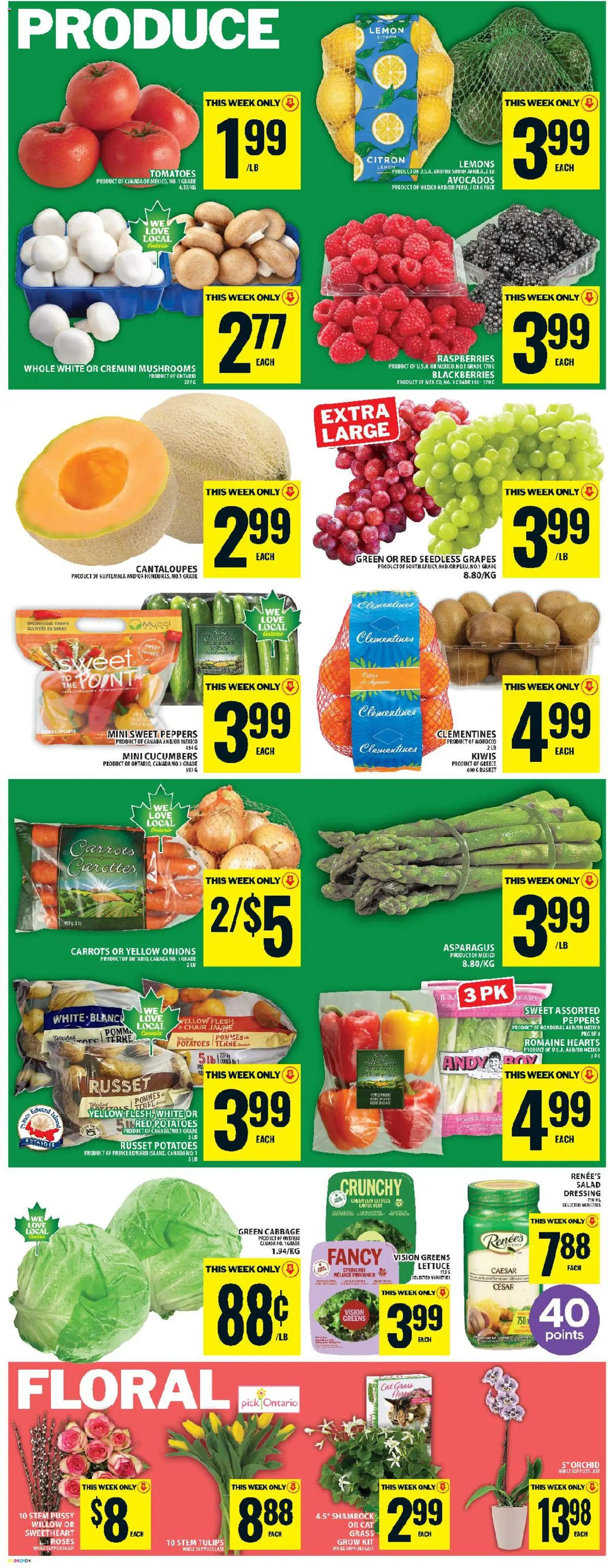 Food Basics flyer valid from 12.03.2026 | Page: 6 | Products: Salad, Potatoes, Chair, Basket