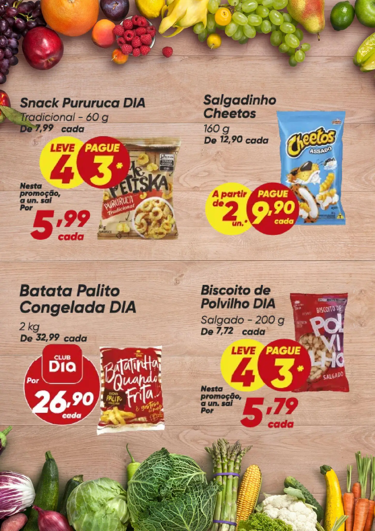 Dia Folheto - válido de 17.11.2025 | Página: 4 | Produtos: Biscoito, Cheetos, Batata, Sal