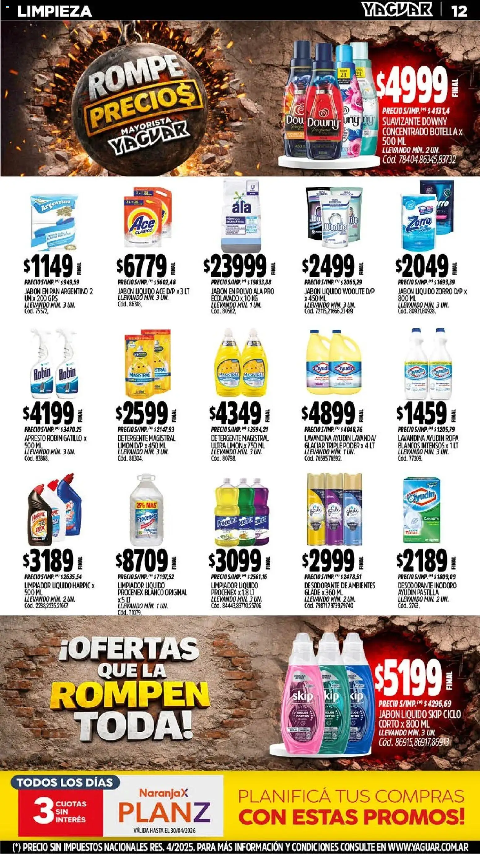 Yaguar - Oferta Semanal General Roca │ válido desde el 13.04.2026 | Página: 13 | Productos: Botella, Jabón en polvo, Ropa, Canasta