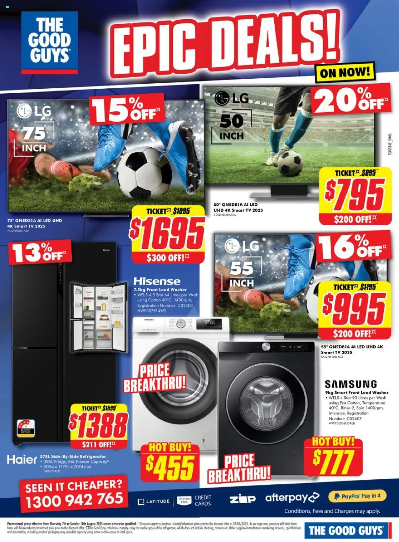 The Good Guys catalogue - valid from 06.08.2025 | Page: 2 | Products: Tv, Refrigerator, Washer, Smart tv