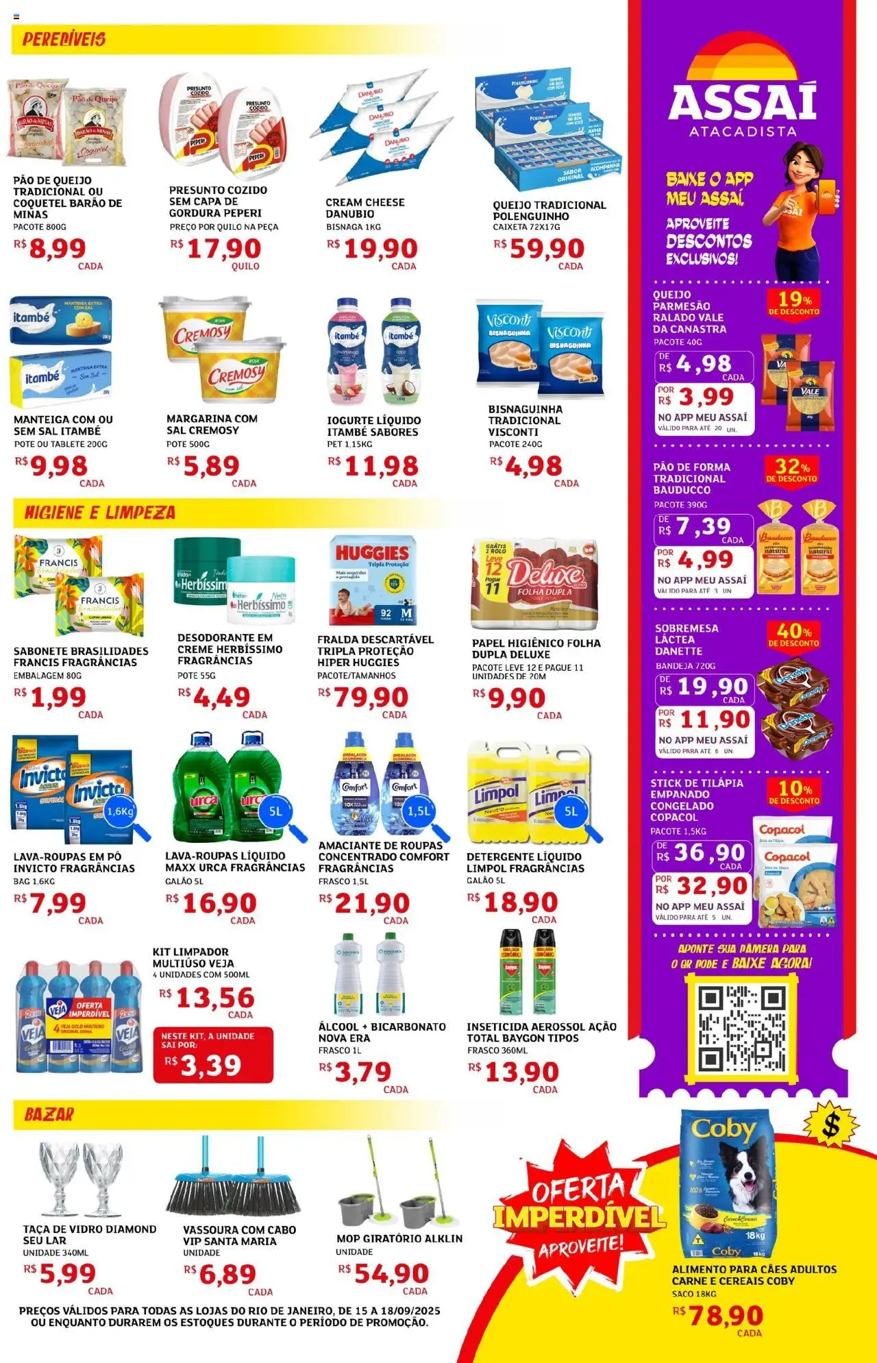 Assaí Atacadista Folheto - válido de 15.09.2025 | Página: 3 | Produtos: Amaciante de roupas, Pão de forma, Sal, Amaciante