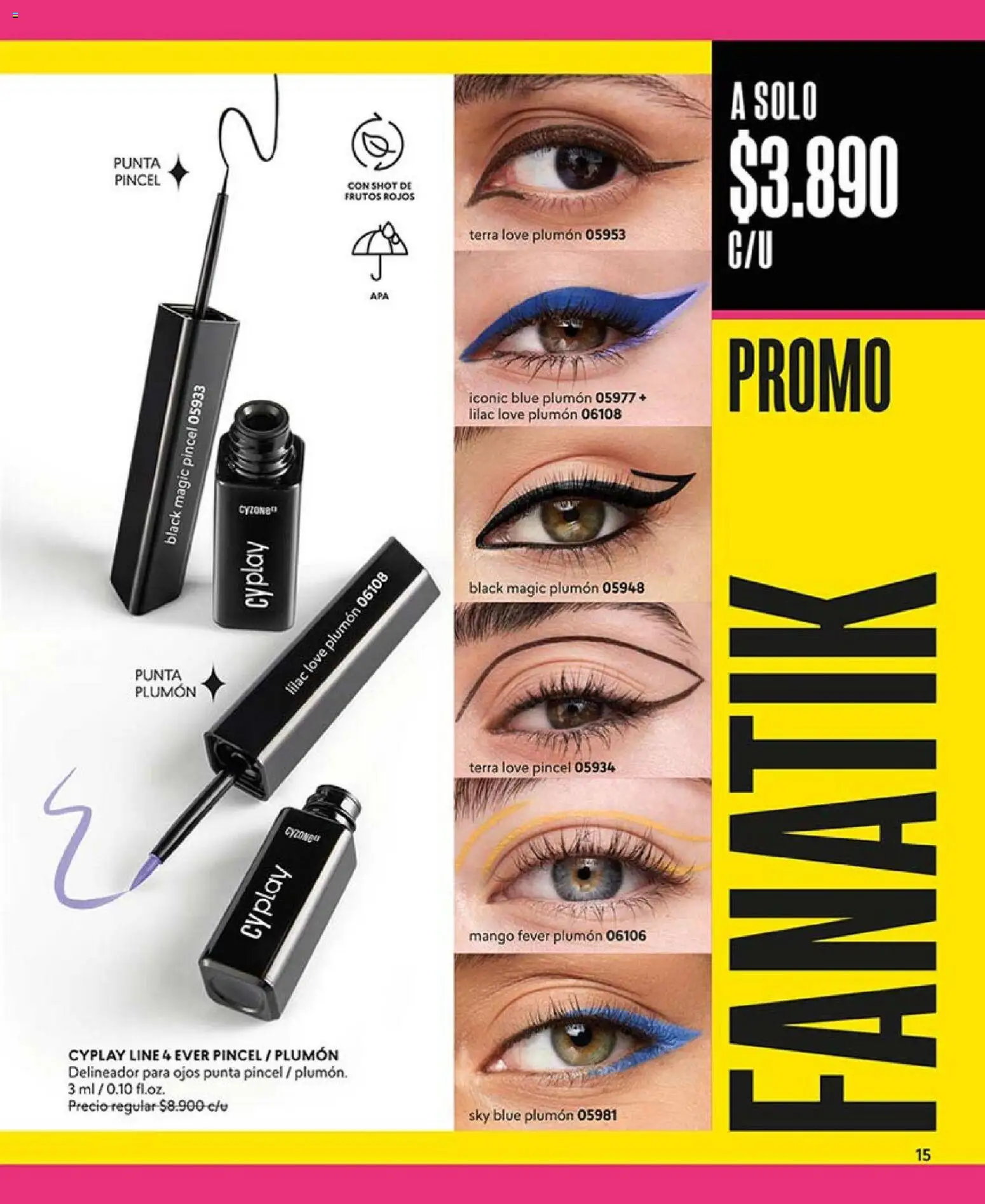 Catálogo CyZone Campaña 1 │ válido desde el 01.01.2026 | Página: 15 | Productos: Mango, Delineador, Plumón, Pincel