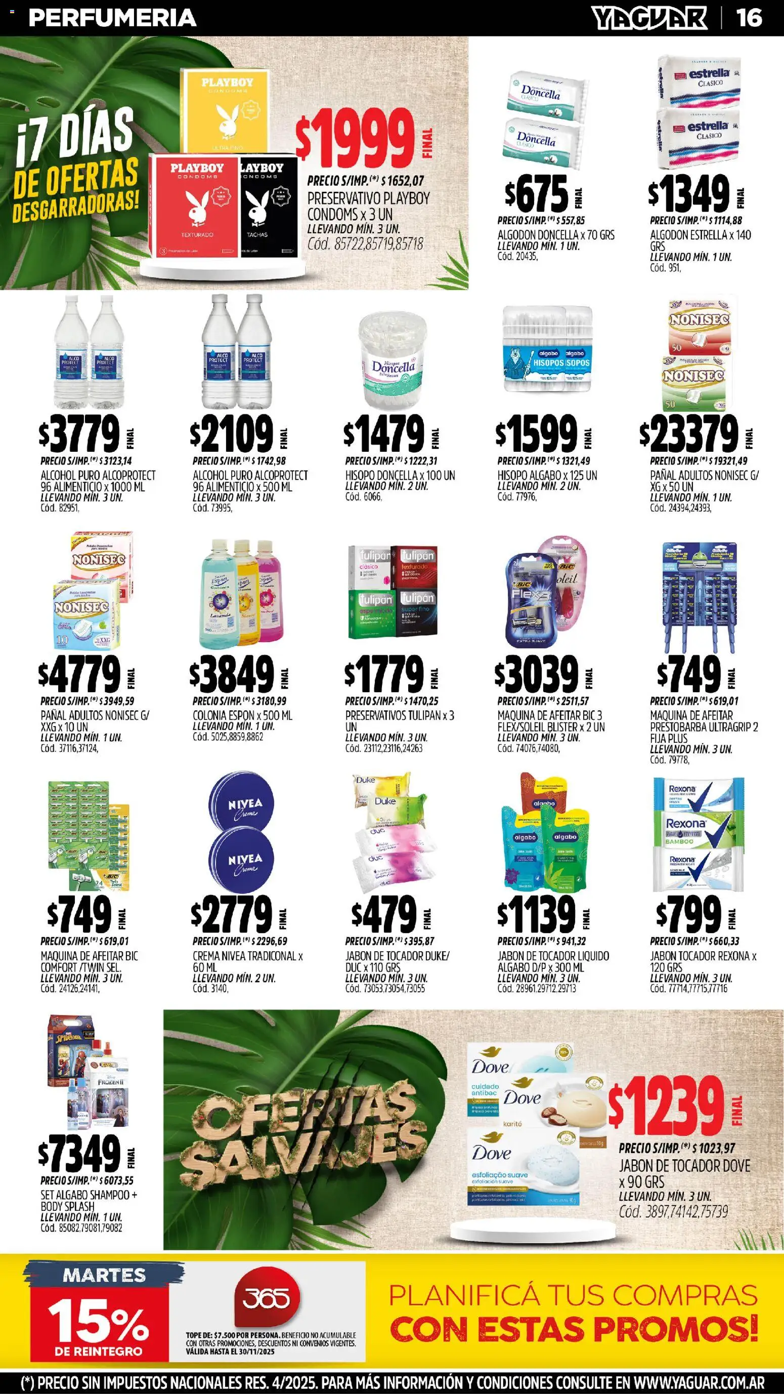 Yaguar - Mar del Plata │ válido desde el 10.11.2025 | Página: 17 | Productos: Maquina de afeitar, Shampoo, Jabón, Crema