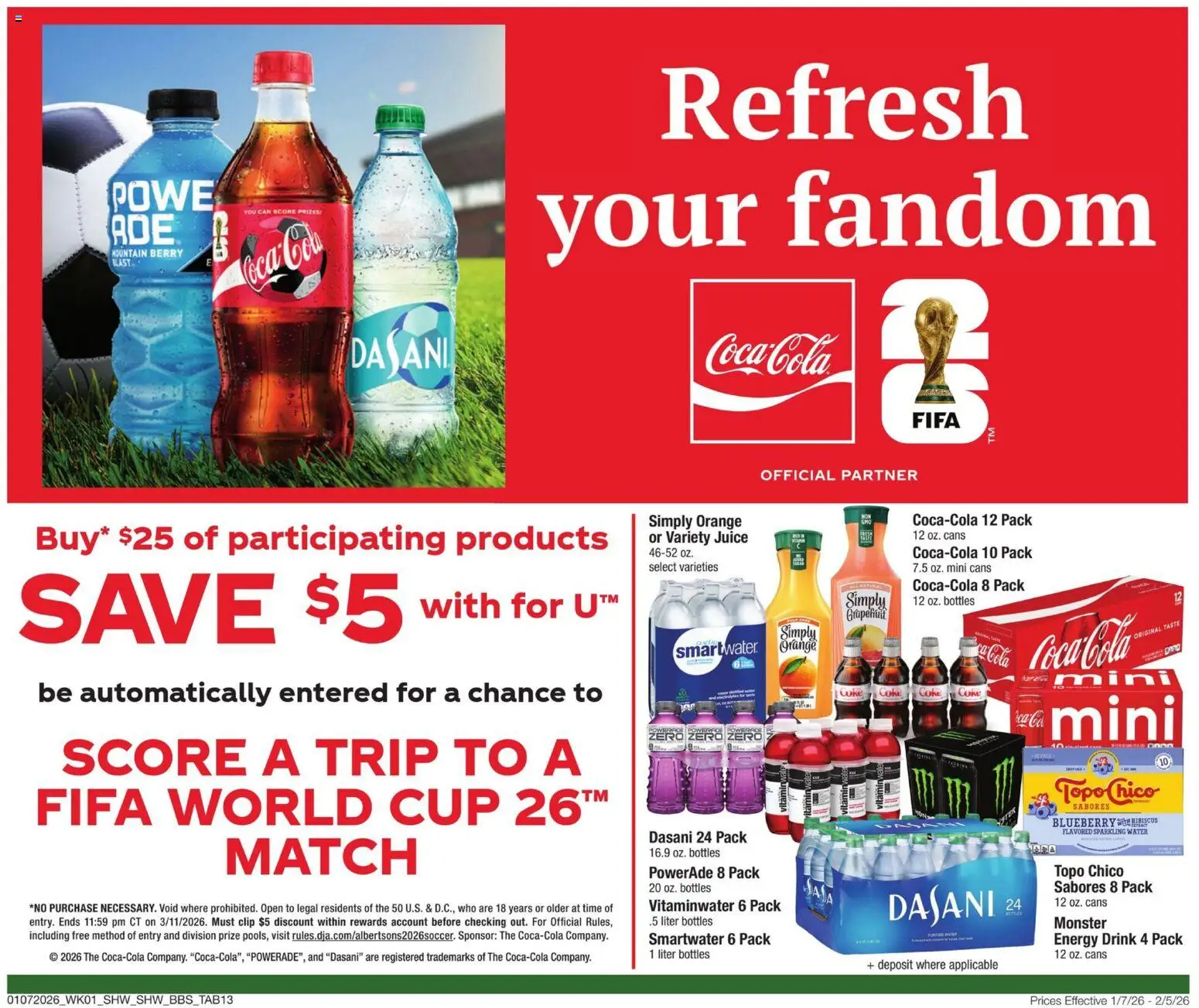 Shaw's Big Book of Savings - valid from 07.01.2026 | Page: 13 | Products: Clip, Juice, Water