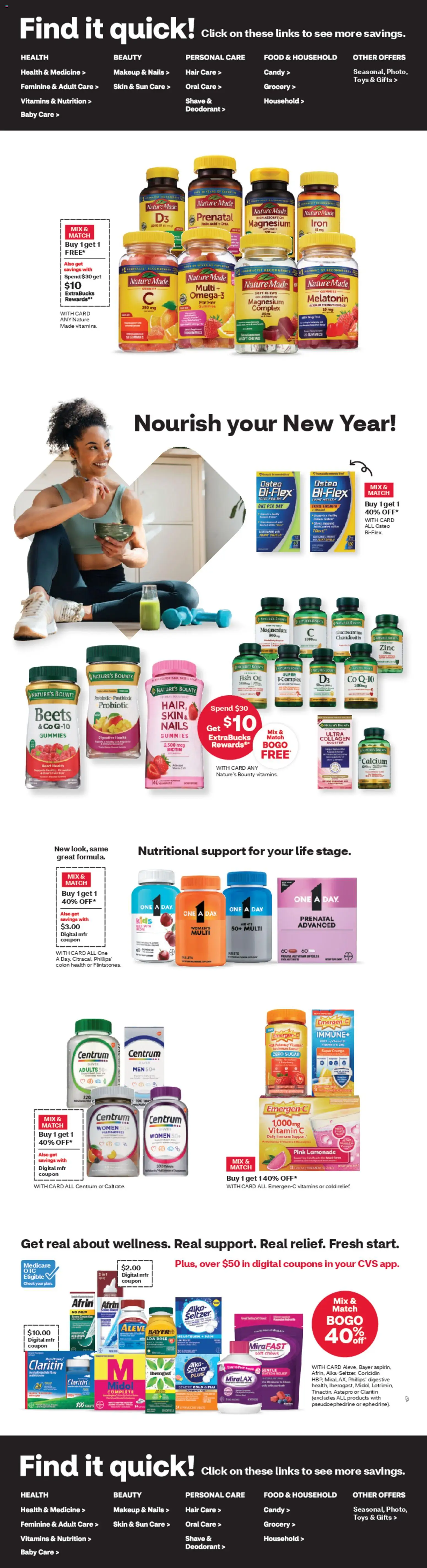 CVS Pharmacy Weekly Ad - WA - valid from 28.12.2025 | Page: 5 | Products: Magnesium, Zinc, Oil, Sugar