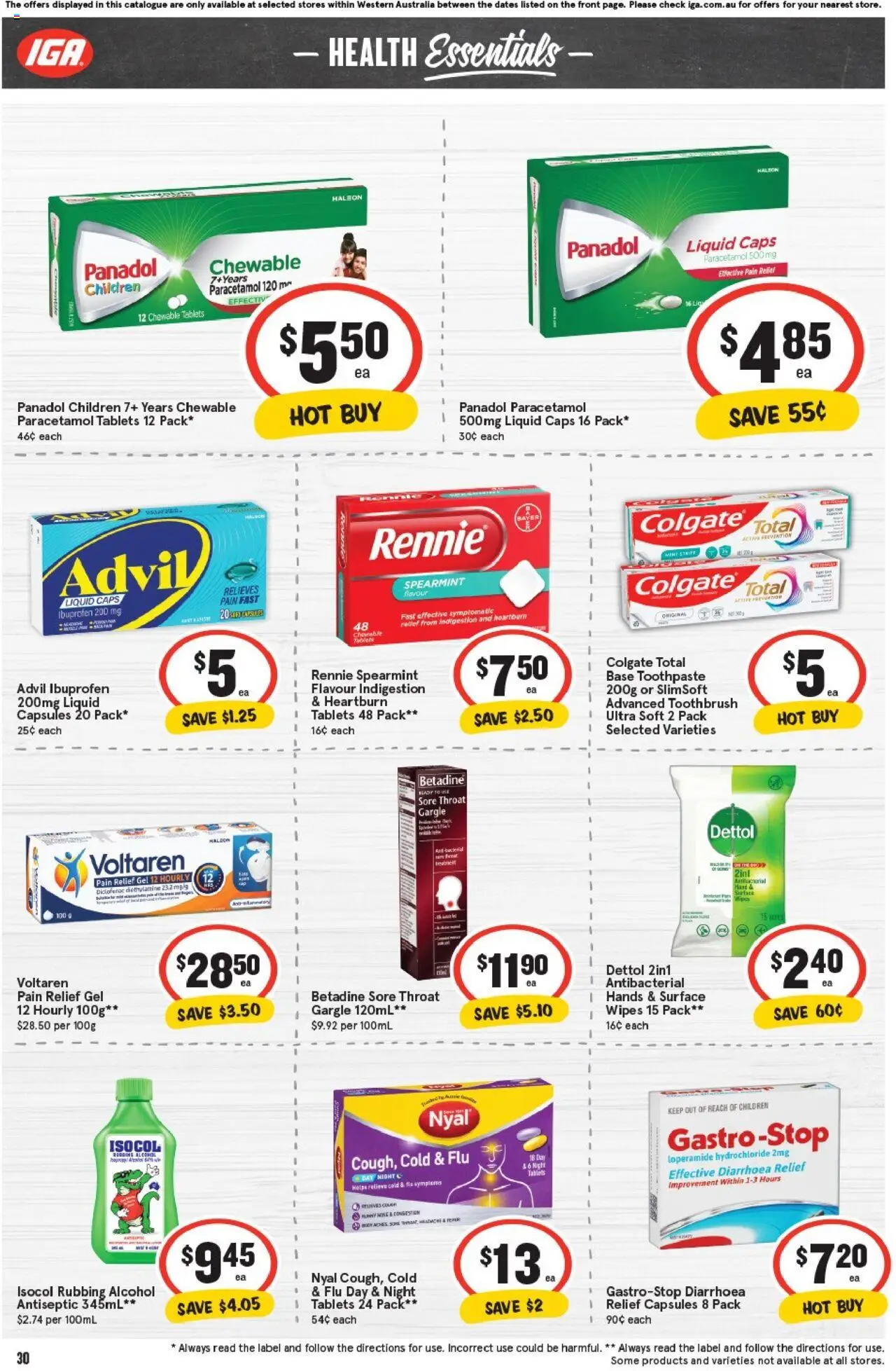 IGA catalogue - valid from 08.10.2025 | Page: 33 | Products: Toothpaste, Toothbrush, Rubbing alcohol, Tablets