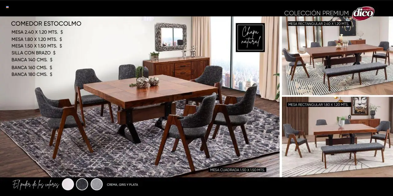 Nuevas ofertas de Muebles Dico válidas en toda la República Mexicana desde el 25.10.2024. ¡Encuentra las mejores ofertas en Muebles Dico catálogo Colleción Premium ! | Página: 36 | Productos: Silla, Chapa, Mesa