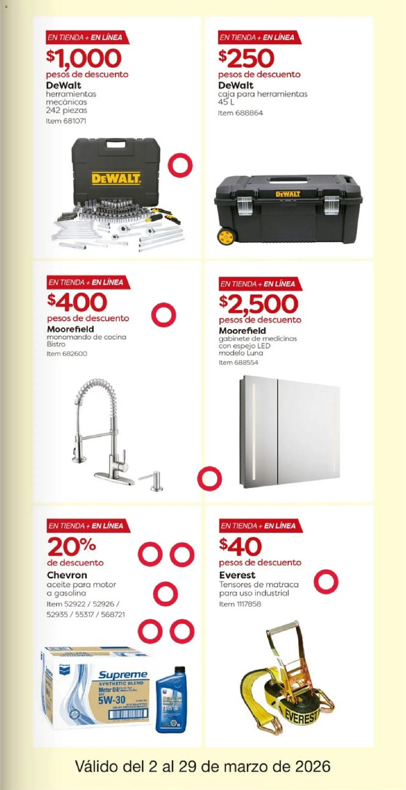 Nuevas ofertas de Costco válidas en toda la República Mexicana desde el 02.03.2026. ¡Encuentra las mejores ofertas en Costco catálogo! | Página: 15 | Productos: Gabinete, Aceite, Caja, Espejo